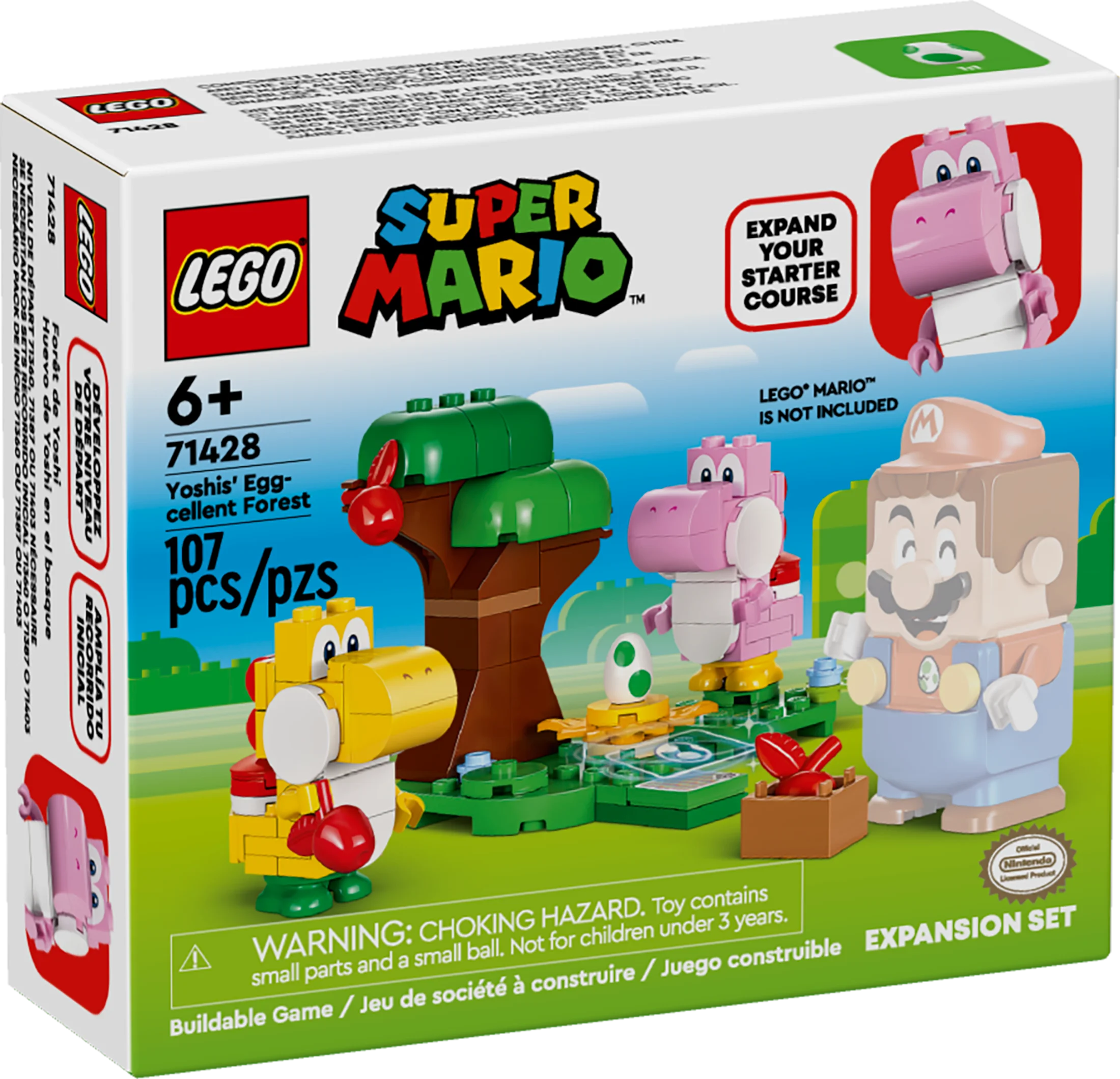 LEGO Super Mario Yoshis’ Egg-cellent Forest Expansion Set, Super Mario Collectible Toy for Kids, 2 Brick-Built Characters, Gift for Girls, Boys and Gamers Ages 6 and Up, 71428