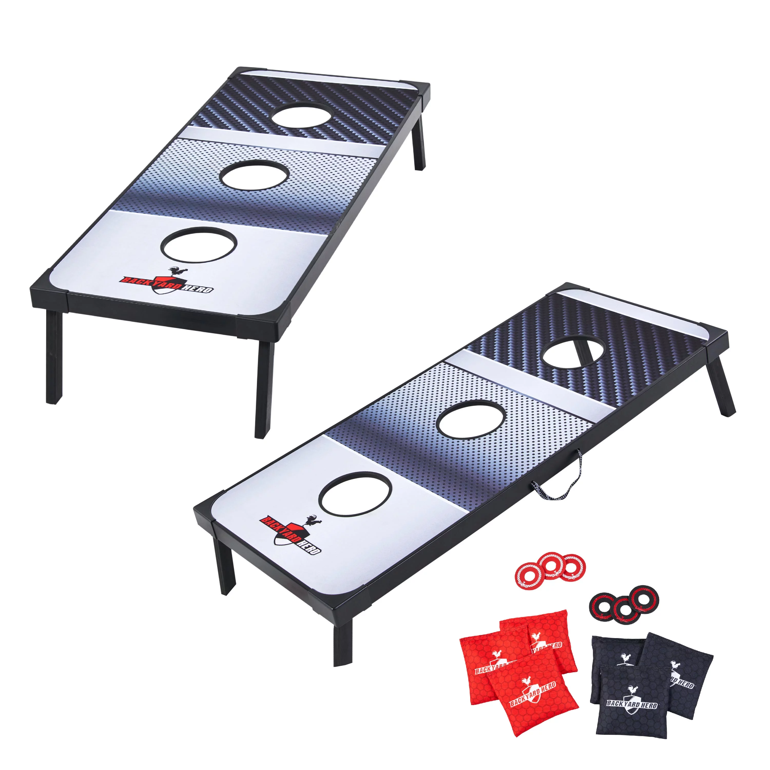 Backyard Hero Outdoor 48?? Target Toss 2-in-1 Boards, Corn Hole, and Washer Toss Games