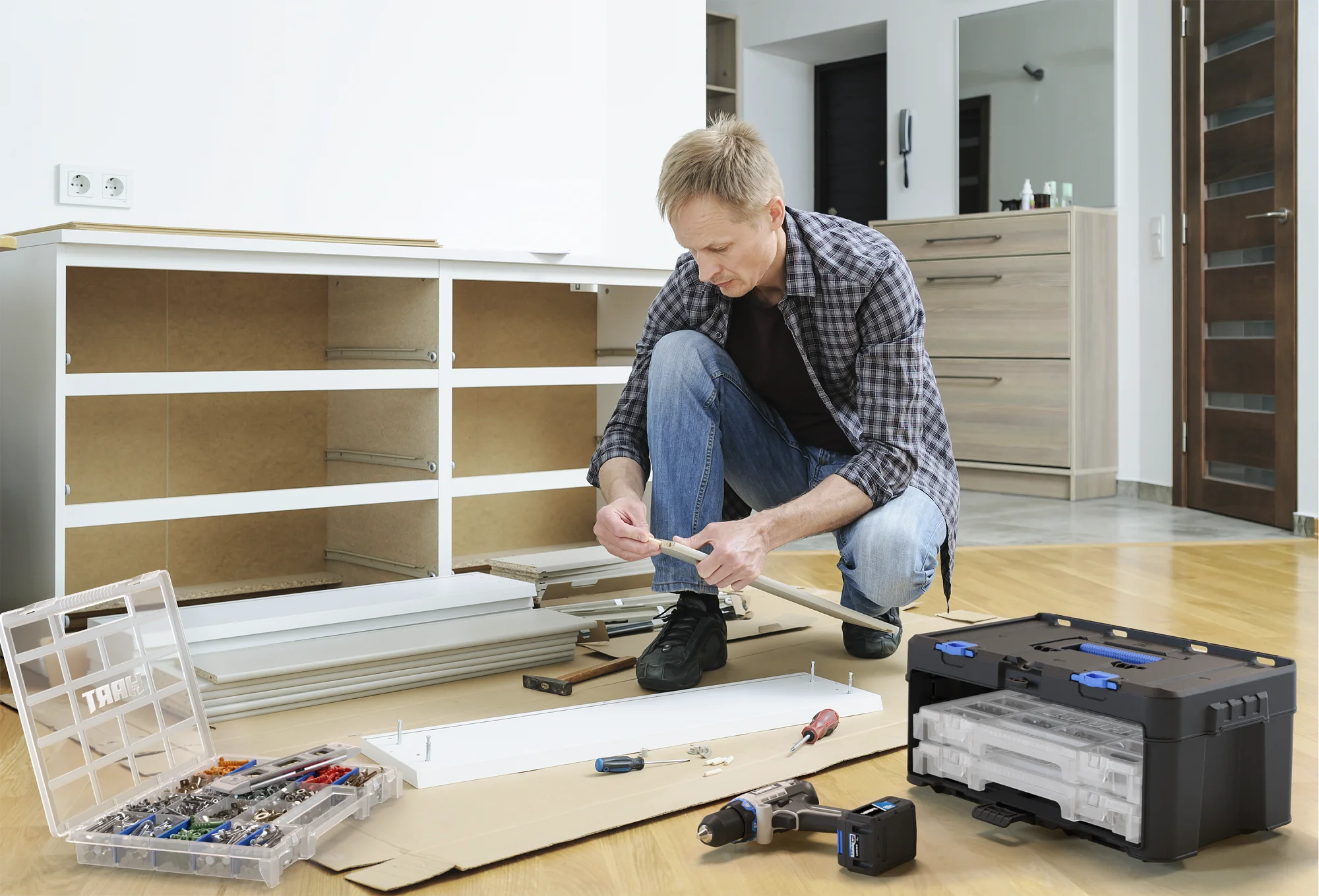 Hart Stack System 3 Case Parts and Tool Box Organizer, Fits Hart’s Modular Storage System