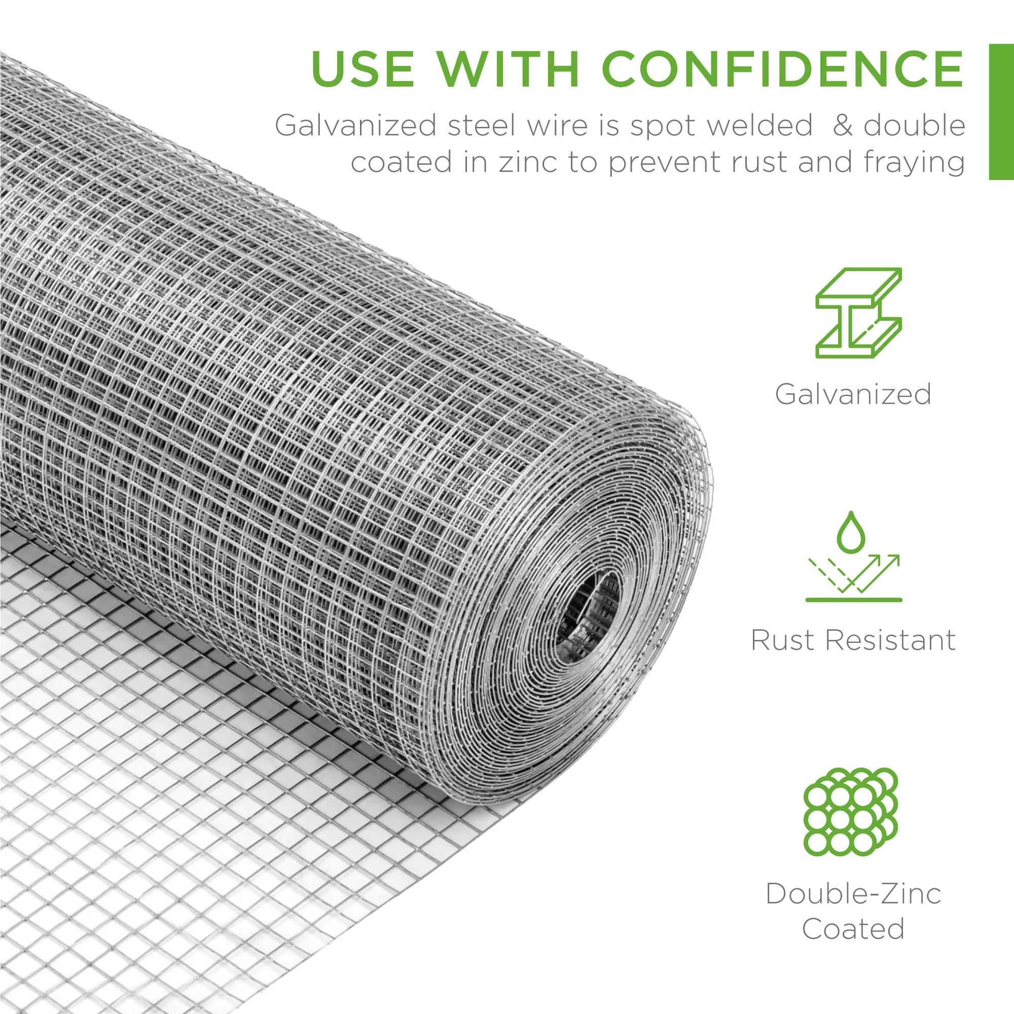 Best Choice Products 4x50ft Hardware Cloth, 1/2in 19-Gauge Galvanized Wire Fence Mesh Roll for Chicken Coop, Vegetables