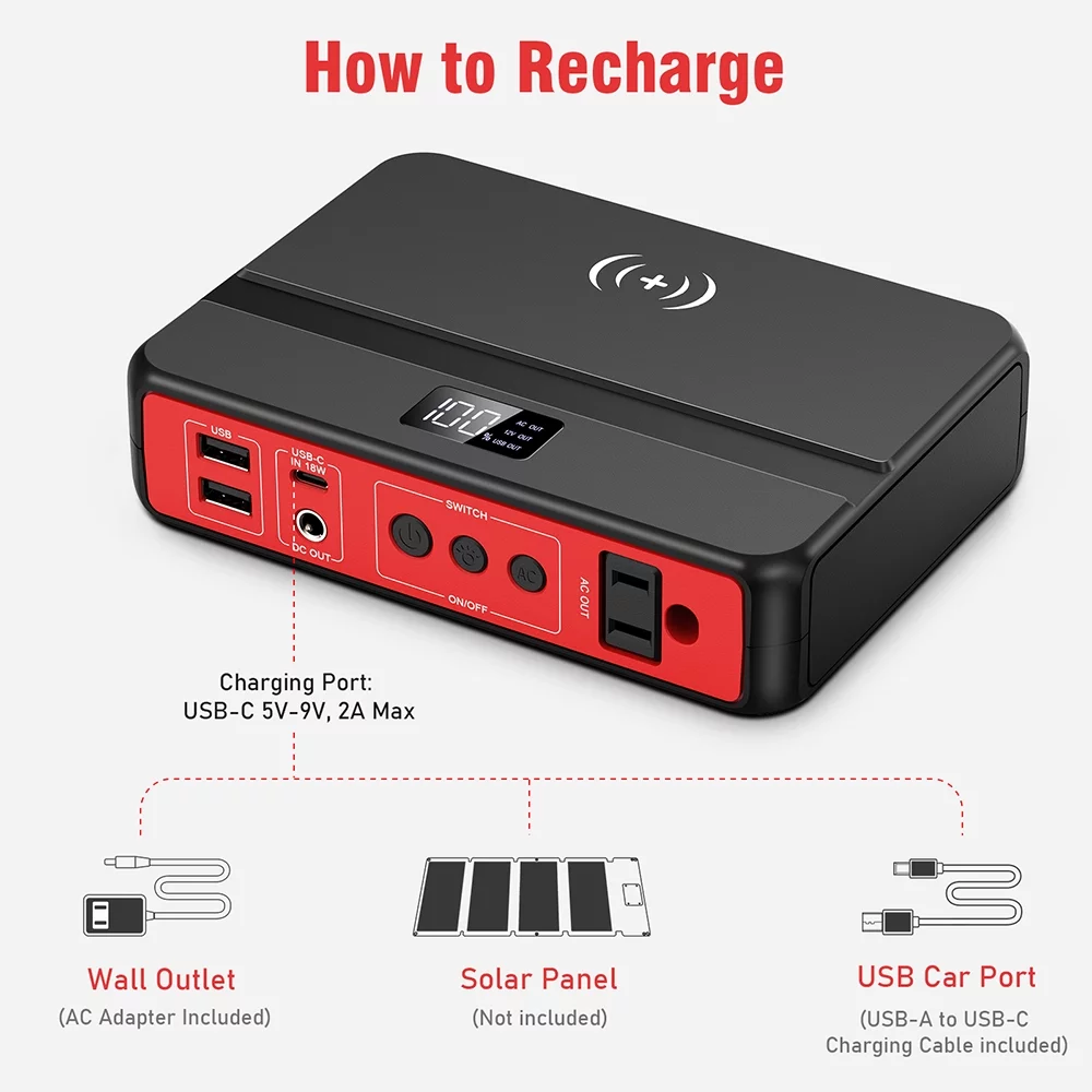 Sinkeu 83Wh 85W Portable Power Bank Laptop Phone Battery Charger for Home Outdoor Camping Trip