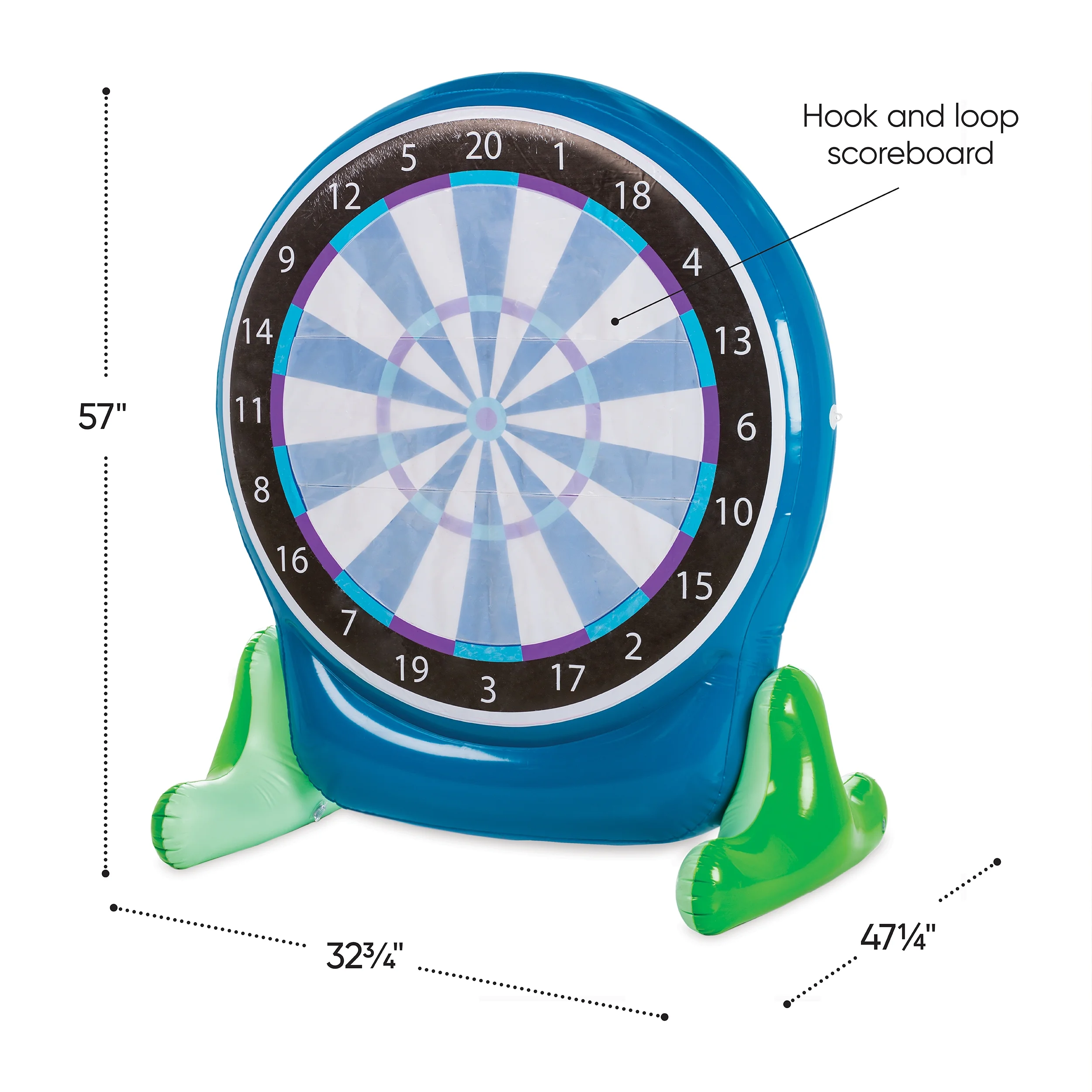 Hearthsong Jumbo 57-Inch Inflatable 2-in-1 Darts and Soccer Game with Double-Sided Board