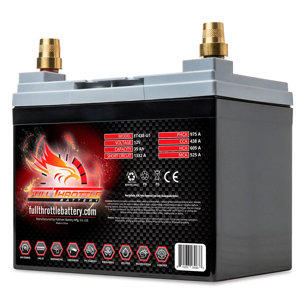 Full Throttle FT438-U1 Group U1 AGM Battery