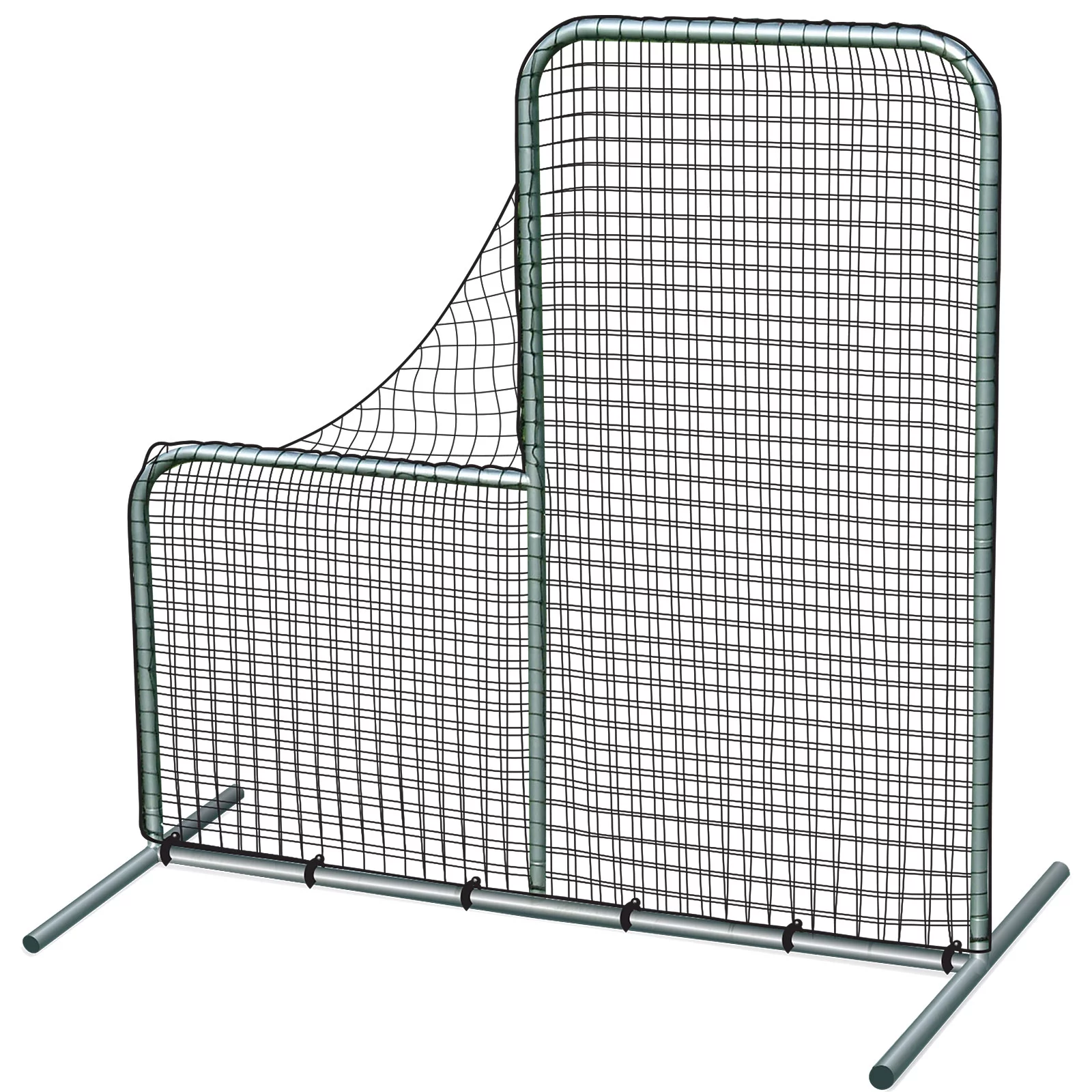 CHAMPRO Baseball/Softball Pitcher’s Safety L-Screen On-Field Practice Net, 7’x7′