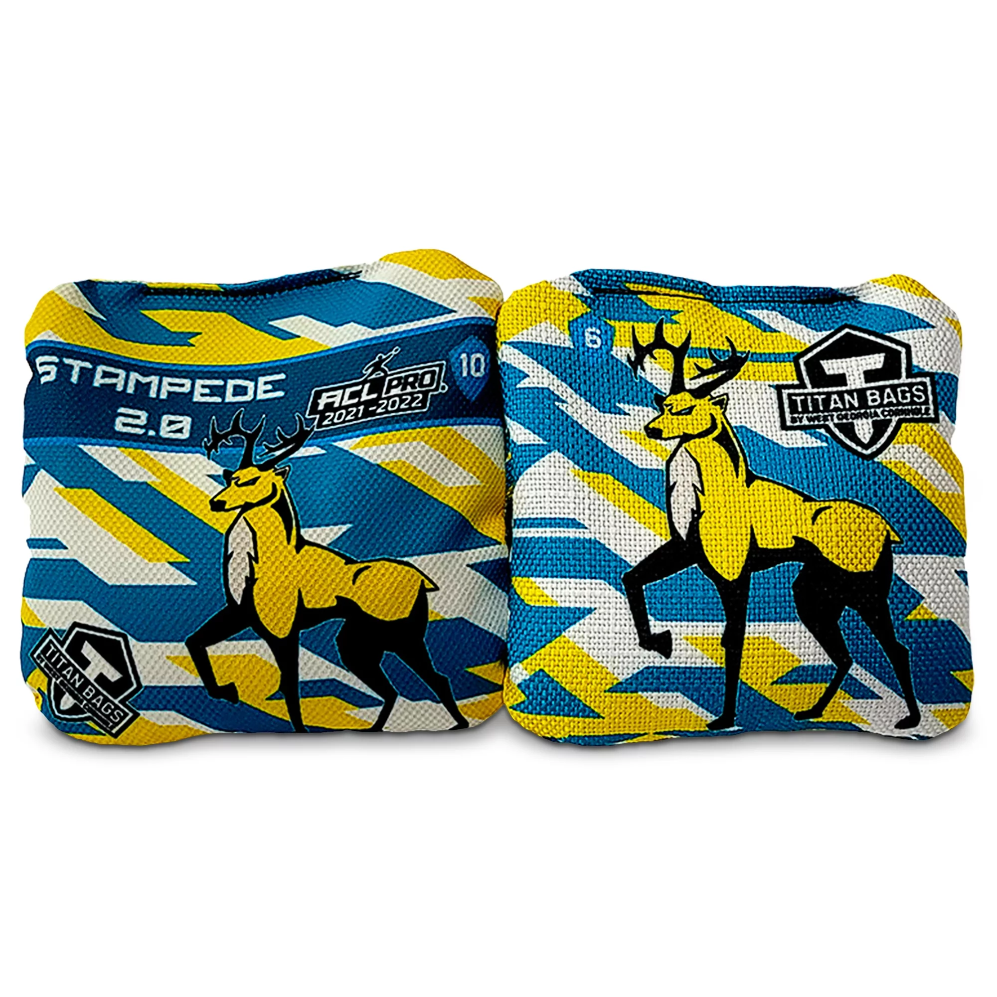 Titan Bags – Stampede 2.0 Fractal Cornhole Bags (Buck Blue) ?? ACL PRO Approved Toss Bags ?? Durable All Weather Bags for Indoor and Outdoor Use ?? Professional Cornhole Bags (Set of 4) – USA Made