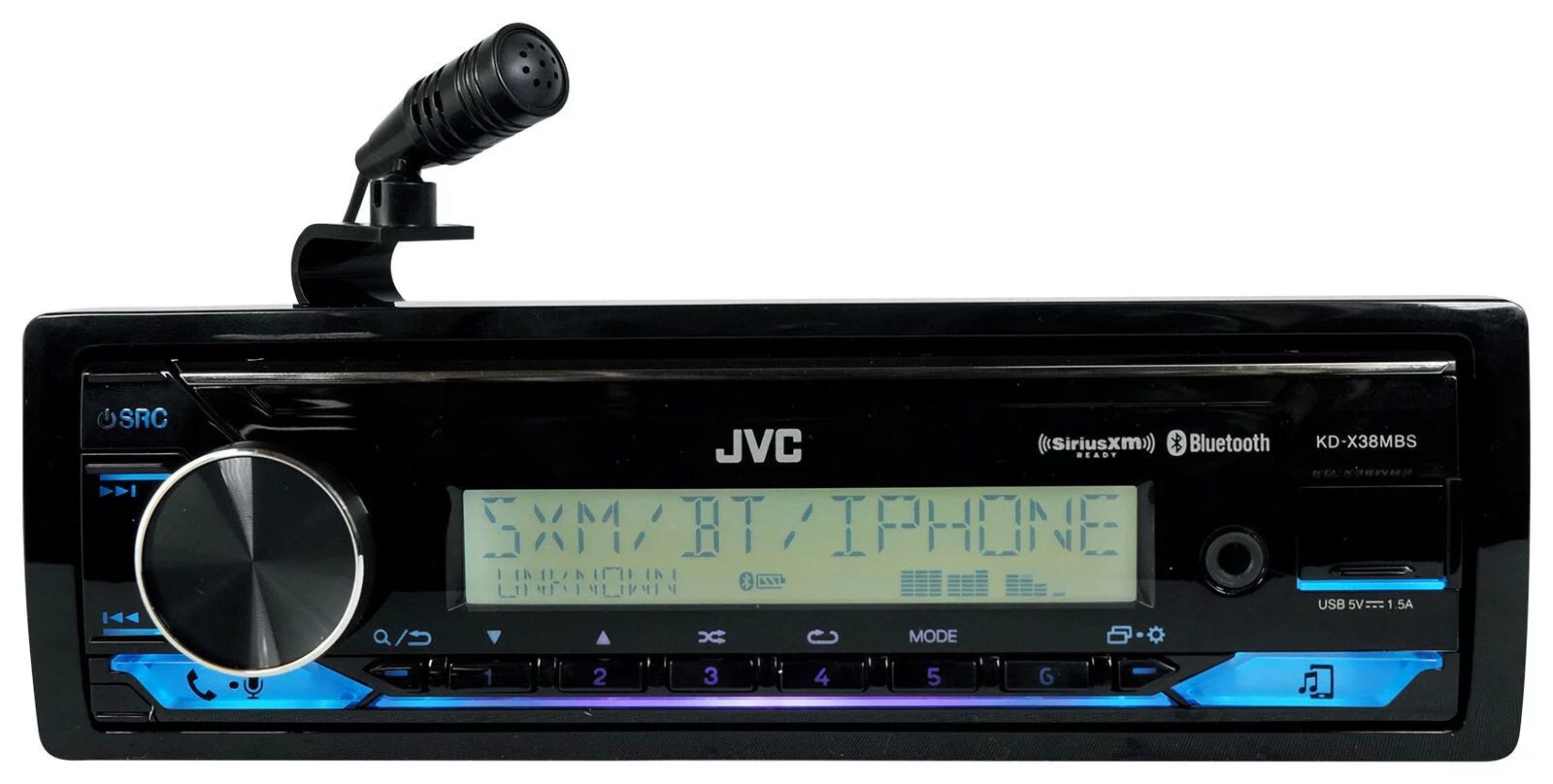 Jvc KD-X38MBS Single-DIN Marine In-Dash CD Multimedia Receiver with Bluetooth (Sirius XM Ready)