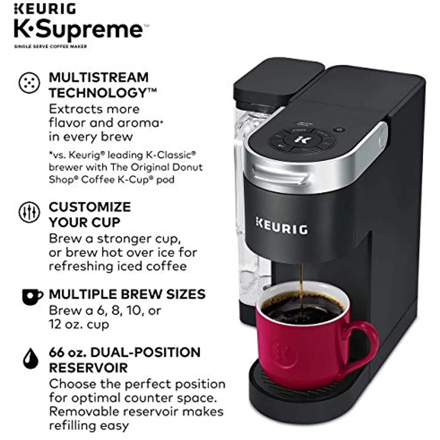 Keurig 980287276 K-Supreme Single Serve K-Cup Pod Coffee Maker