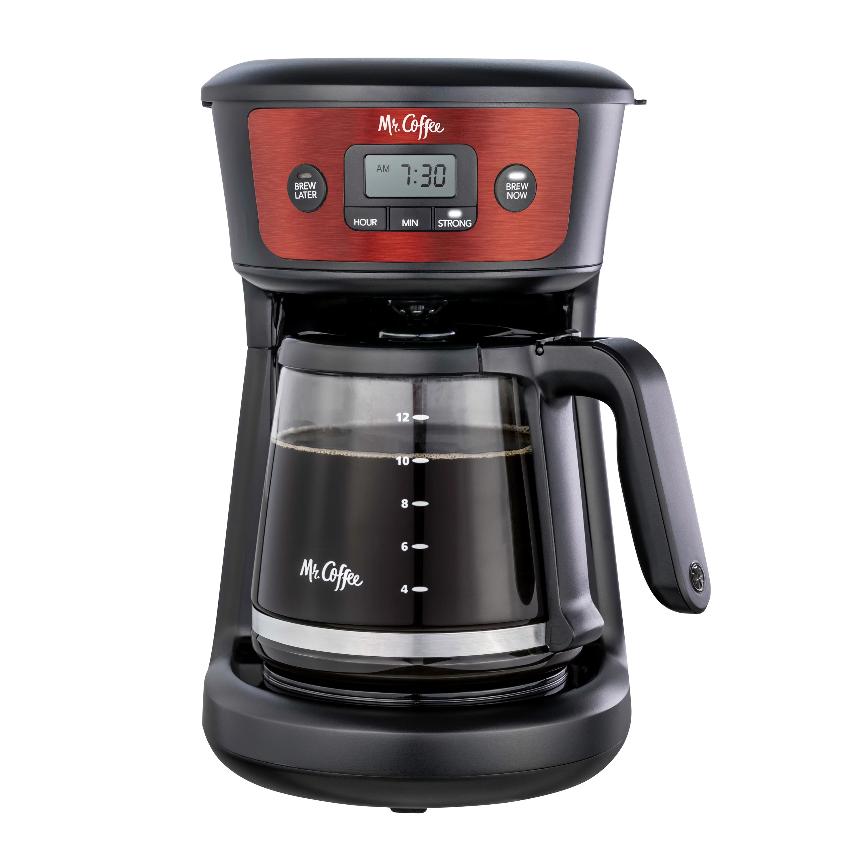 Mr. Coffee 12-Cup Programmable Coffee Maker with Strong Brew Selector, Stainless Steel