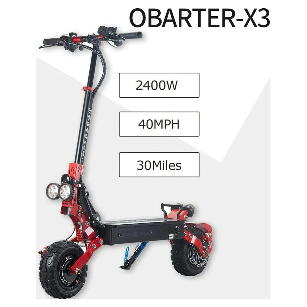 OBARTER X1 Electric Kick Scooter, Max Speed 53 MPH, Long-range Battery 21AH, Foldable and Portable (10 inch tire)