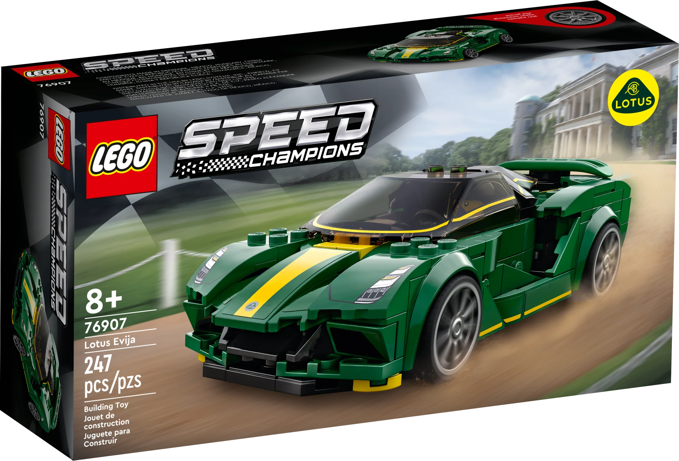 LEGO Speed Champions Lotus Evija 76907 Race Car Toy Model for Kids, Collectible Set with Racing Driver Minifigure