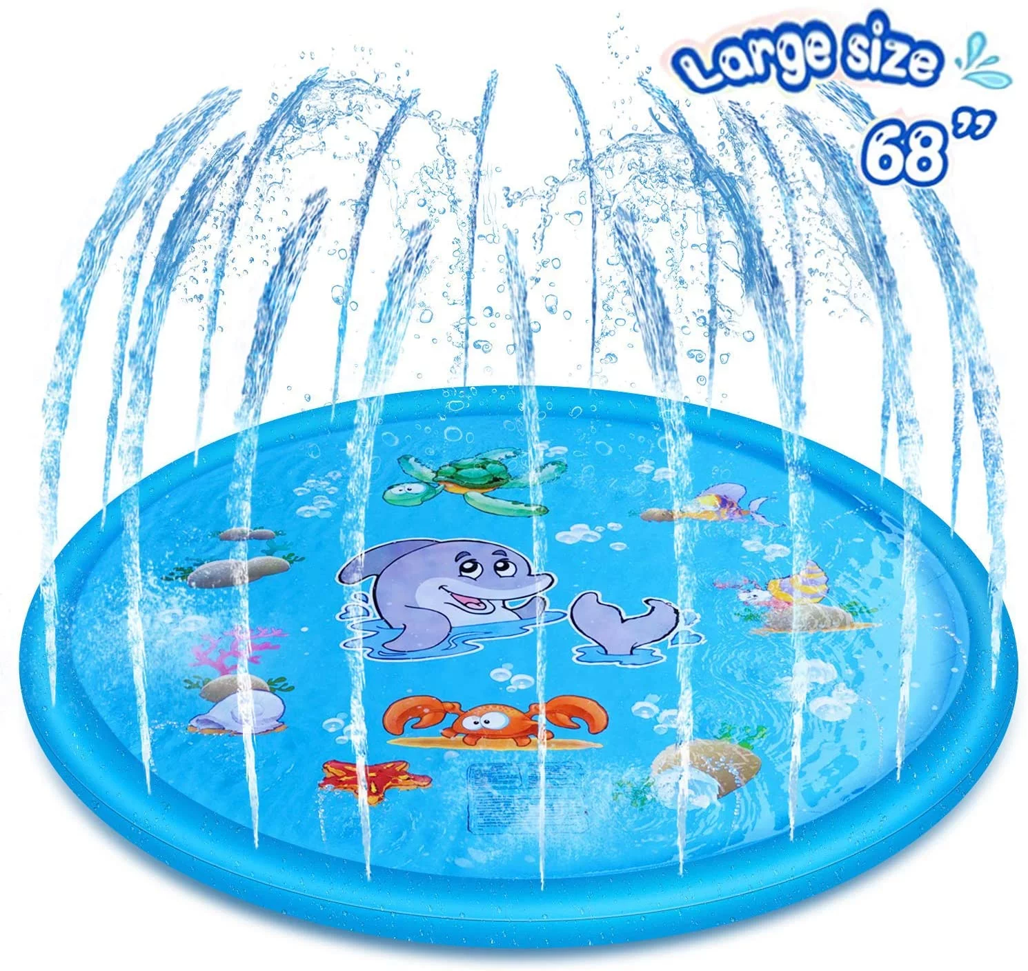 Sprinkle & Splash Play Mat 68″ Sprinkler for Kids Outdoor Water Toys Fun for Toddlers Boys Girls Children Outdoor Party Sprinkler Toy Splash Pad