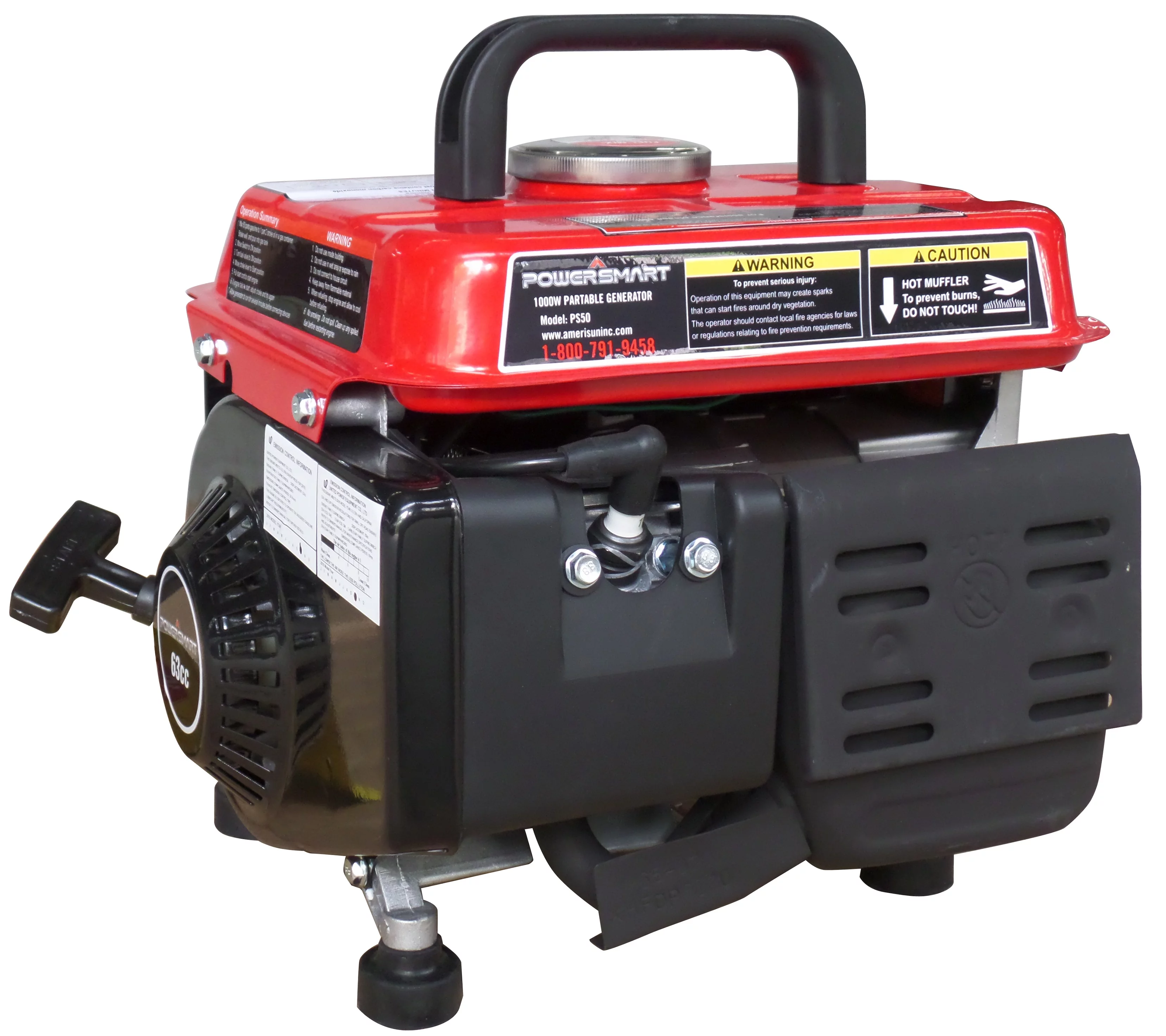 Power Smart PS50 1000-Watt 2 Stroke Manual Start Portable Generator