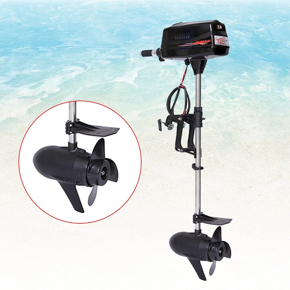 Oukaning 48V Electric Outboard Engine Fishing Boat Brushless Motor Engine Tiller Control Heavy Duty 1800W