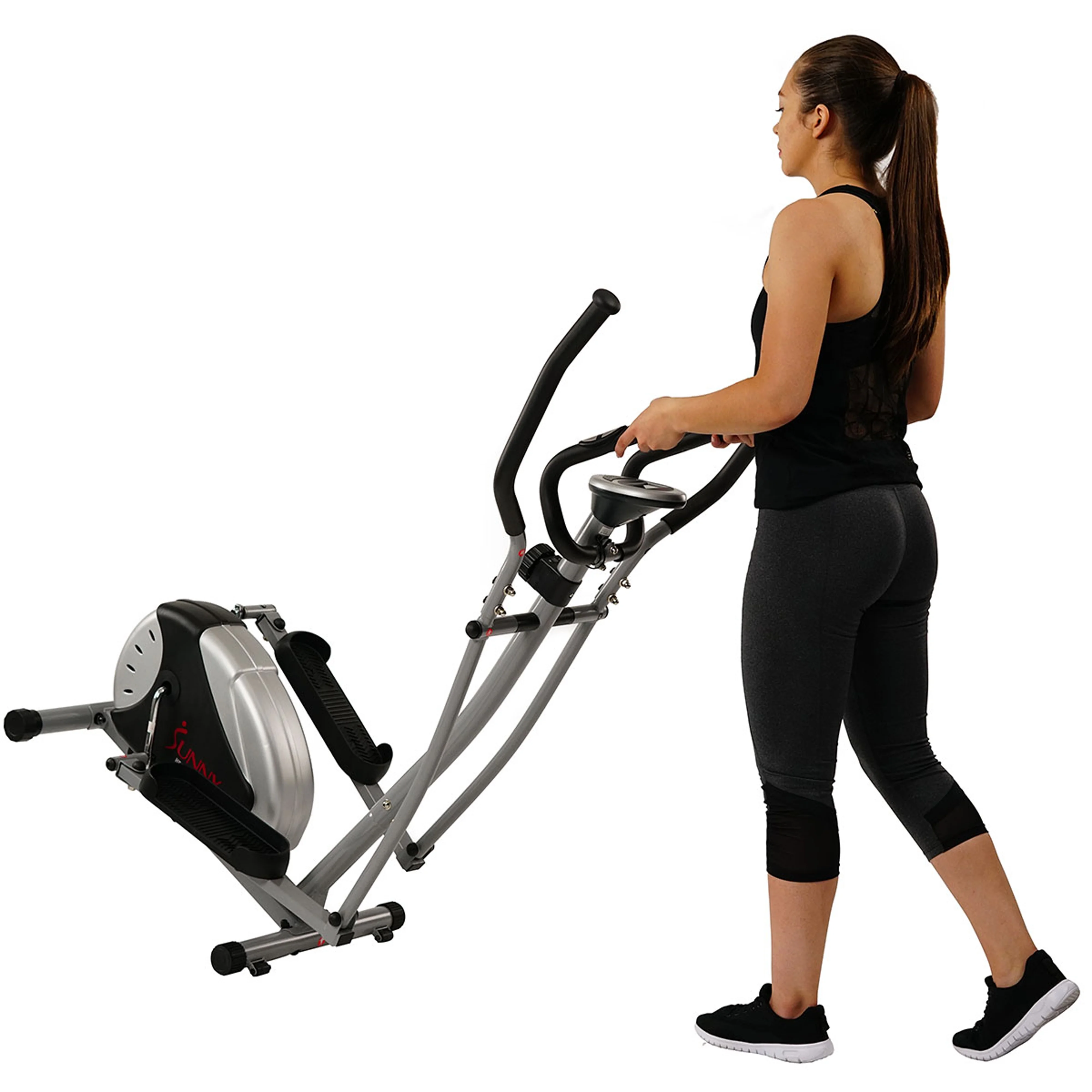 Sunny Health & Fitness Essentials Series Magnetic Smart Elliptical with Exclusive SunnyFit App Enhanced Bluetooth Connectivity – SF-E322902