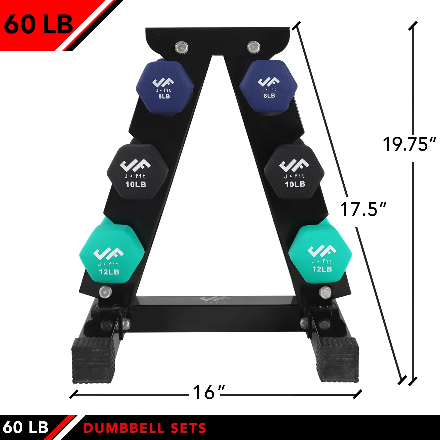 60 lb dumbell set w/steel stand