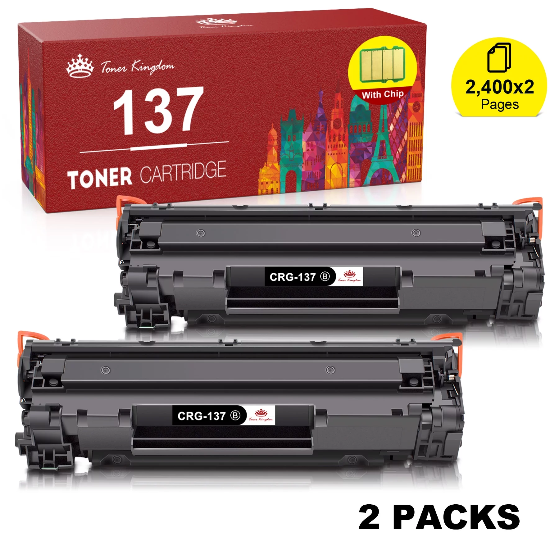 137 CRG137 Toner cartridge for Canon imageCLASS MF230 MF242dw MF244dw MF232dw MF236n MF247dw MF229dw D570 Satera MF224dw Printer(Black,2-Pack)