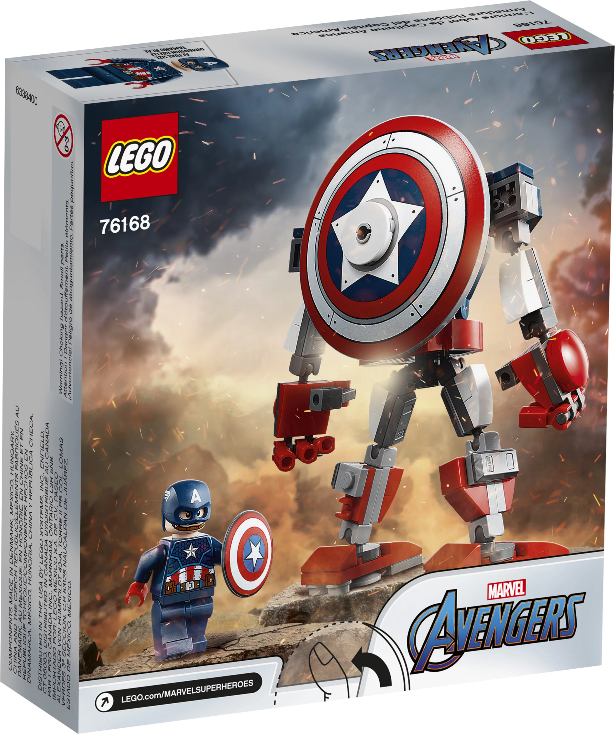 LEGO Marvel Avengers Classic Captain America Mech Armor 76168 Collectible Toy (121 Pieces)