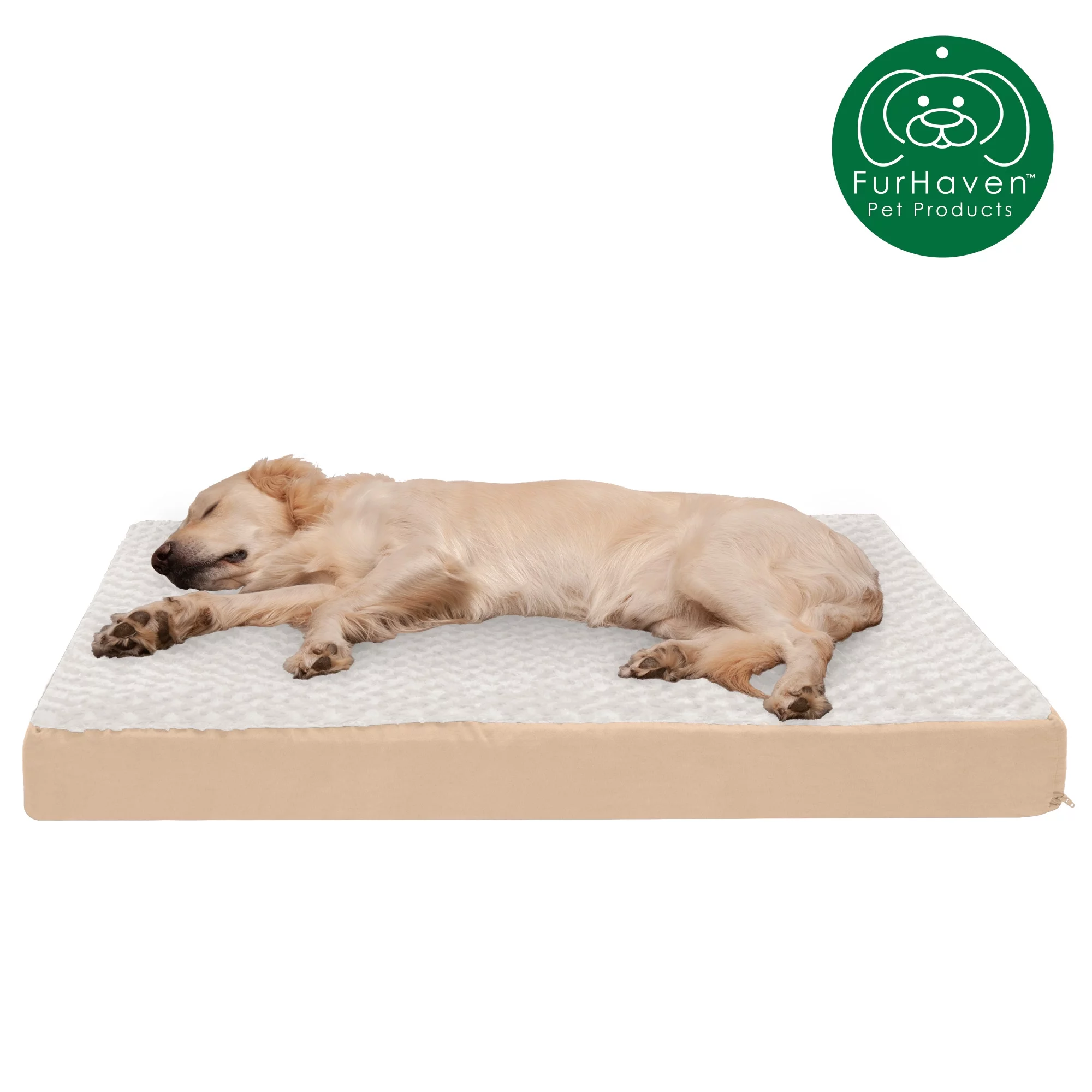 FurHaven Pet Products Ultra Plush Orthopedic Deluxe Mattress Pet Bed for Dogs & Cats – Gray, Medium