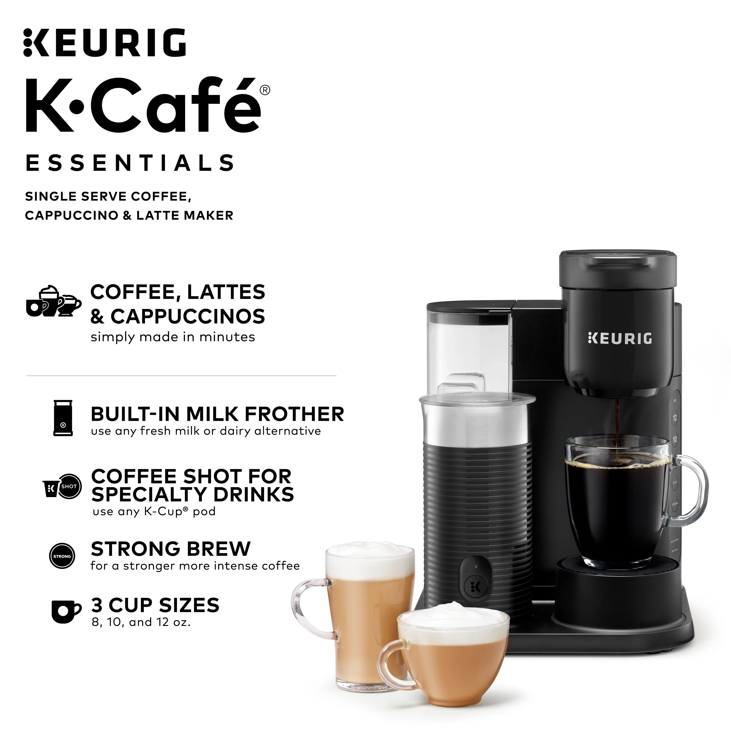 Keurig K-Caf?? Essentials Single Serve K-Cup Pod Coffee Maker, Black