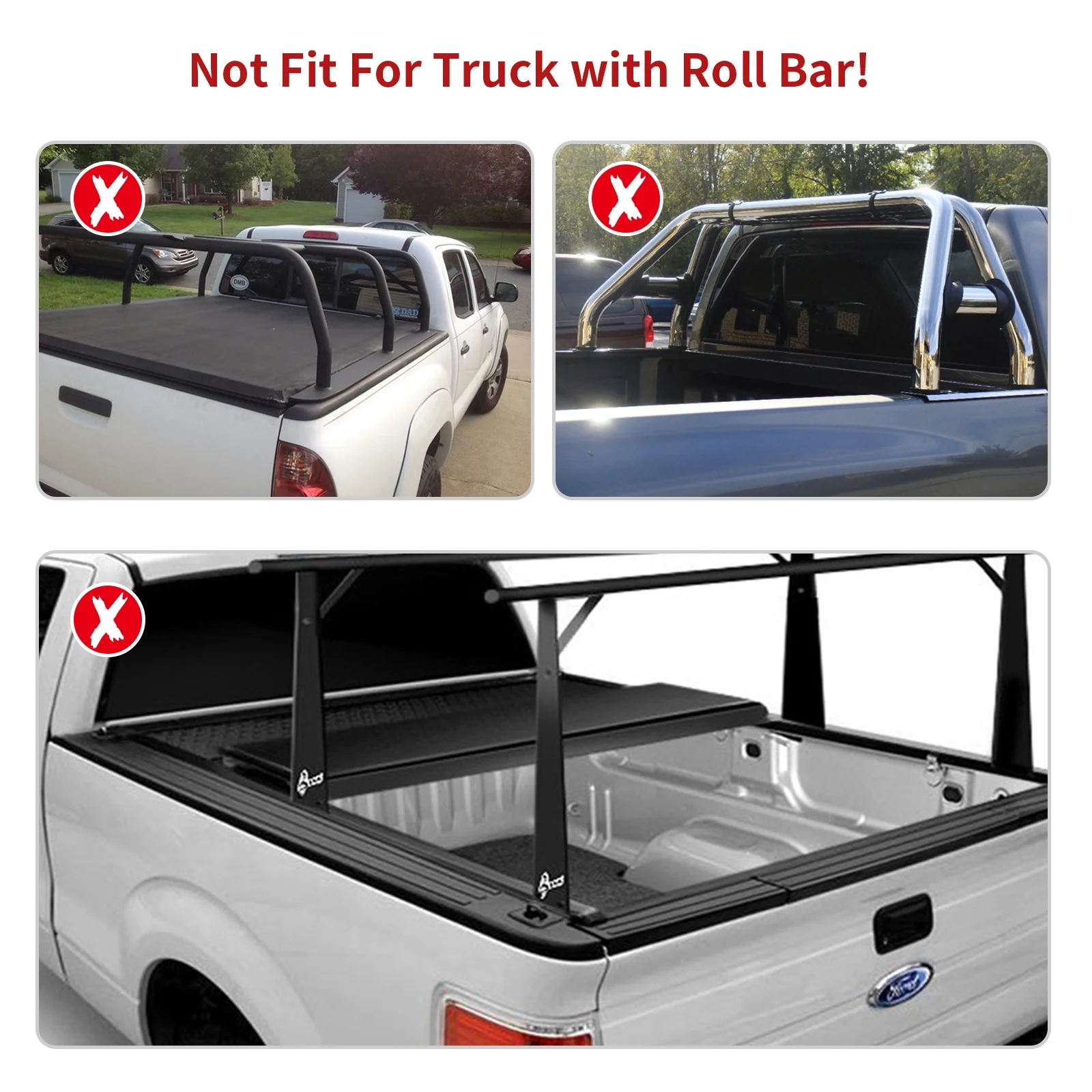 North Mountain 5ft Soft Tri Fold Truck Tonneau Cover, Fits for 2016 – 2023 Toyota Tacoma 5ft (59.8″-60.5″)Fleetside/Styleside Truck Bed, not for Flareside/Stepside Bed.