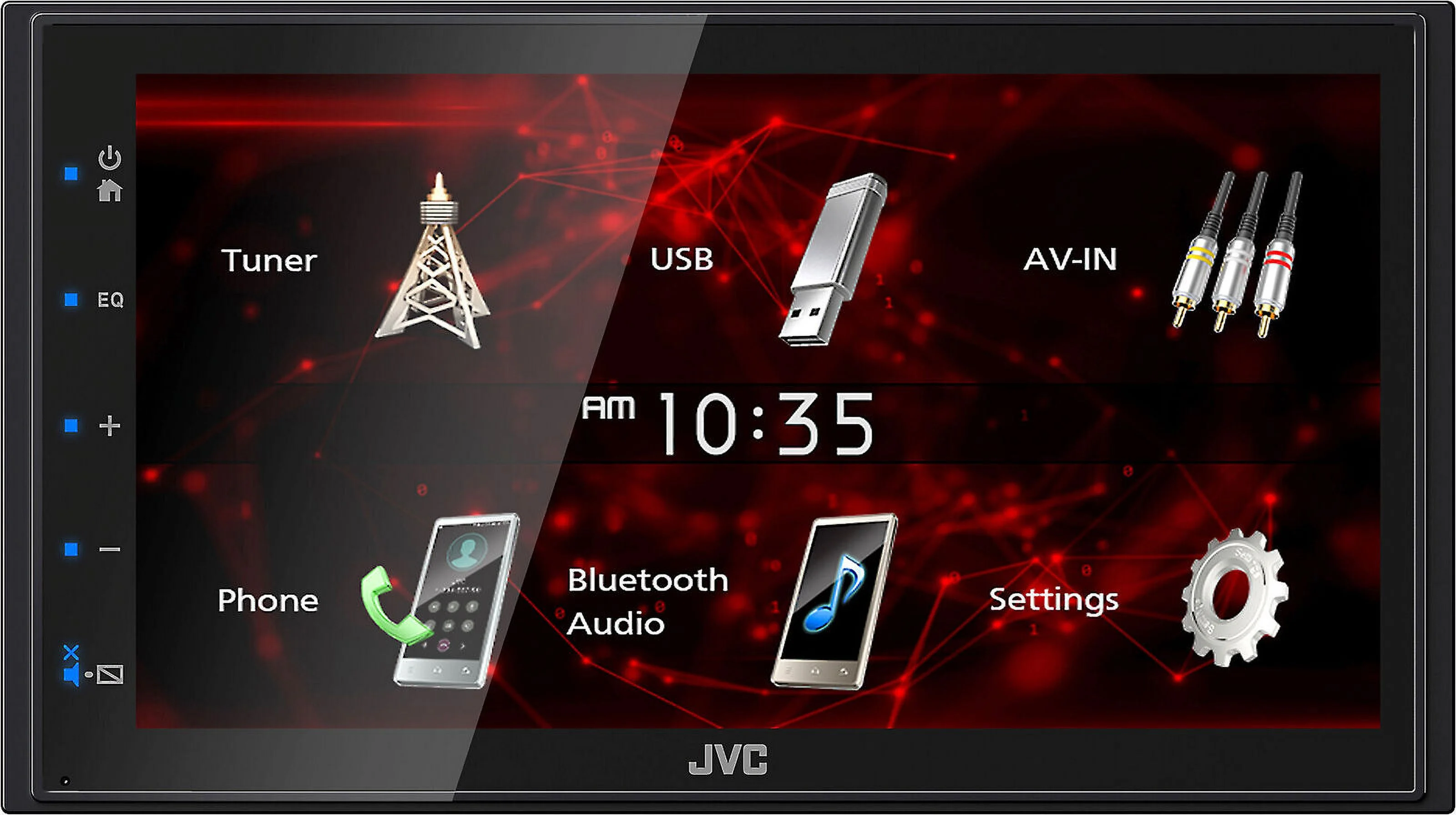 JVC KW-M180BT 2 DIN 6.75″ Media Player USB Mirroring For Android Bluetooth + CAM1800 Backup Camera