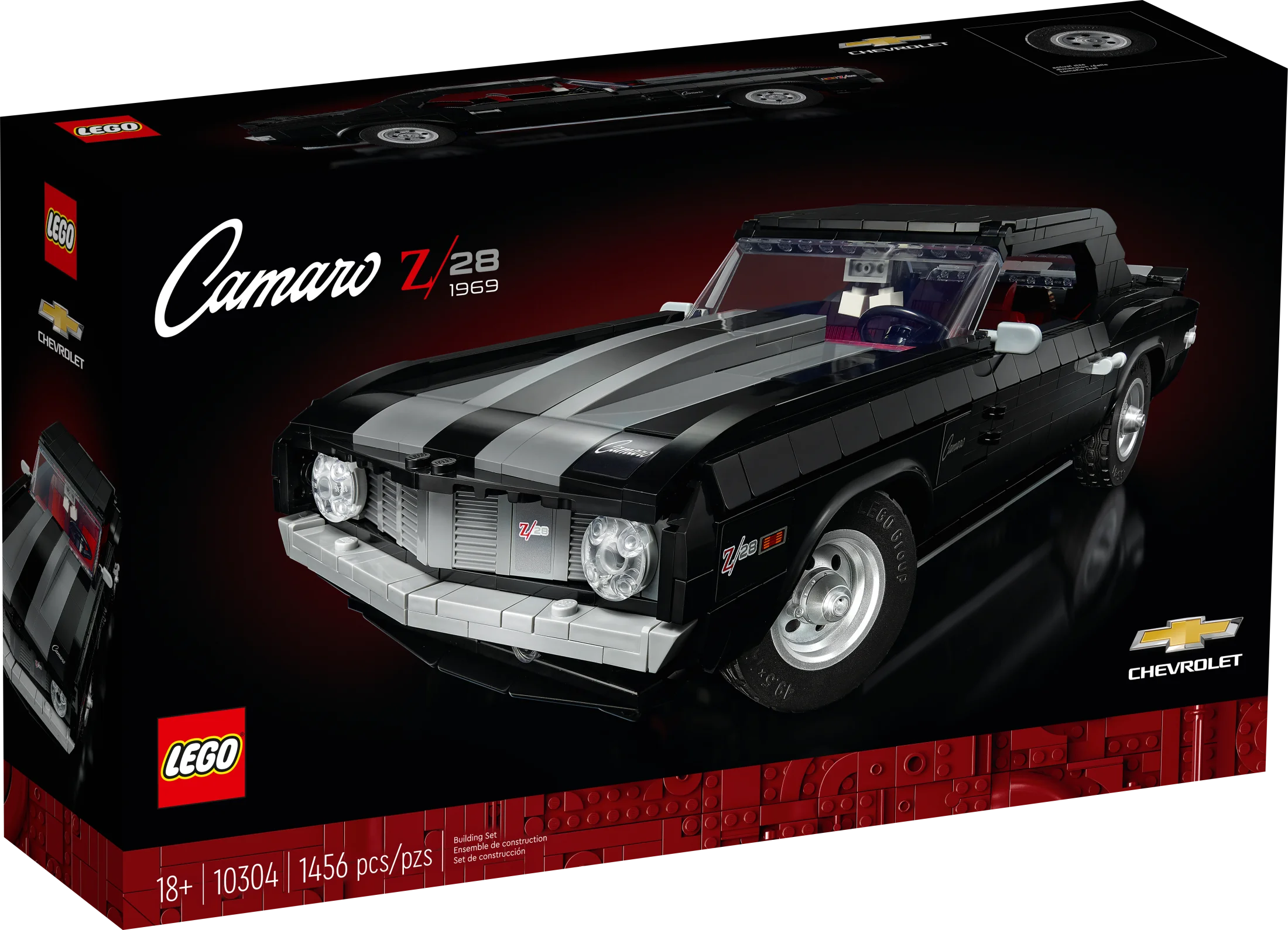 LEGO Icons Chevrolet Camaro Z28 10304, Customizable Classic Car Model Building Kit for Adults, Vintage American Muscle Car, Great Gift Idea