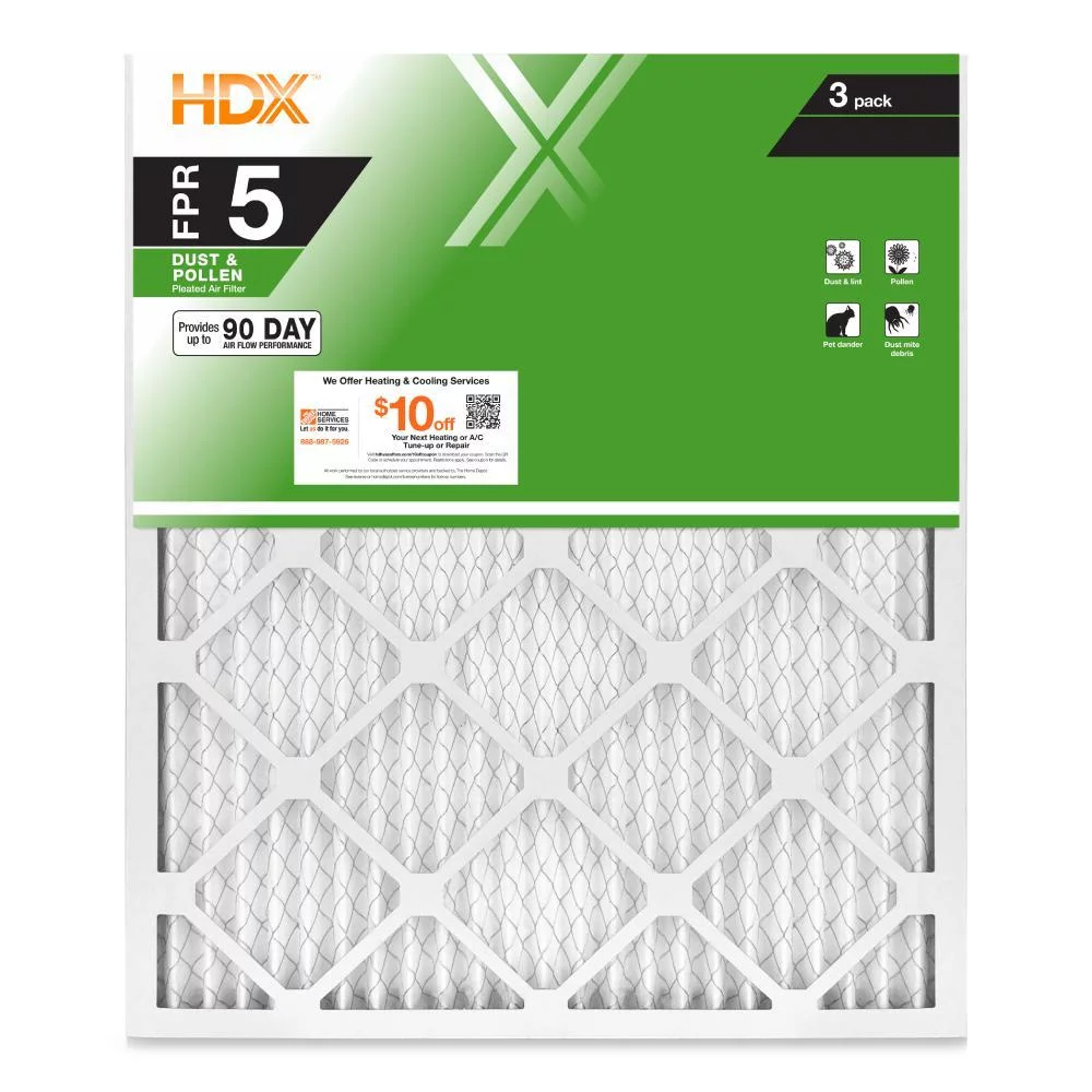 16 X 20 X 1 Standard Pleated Air Filter FPR 5 (3-Pack)