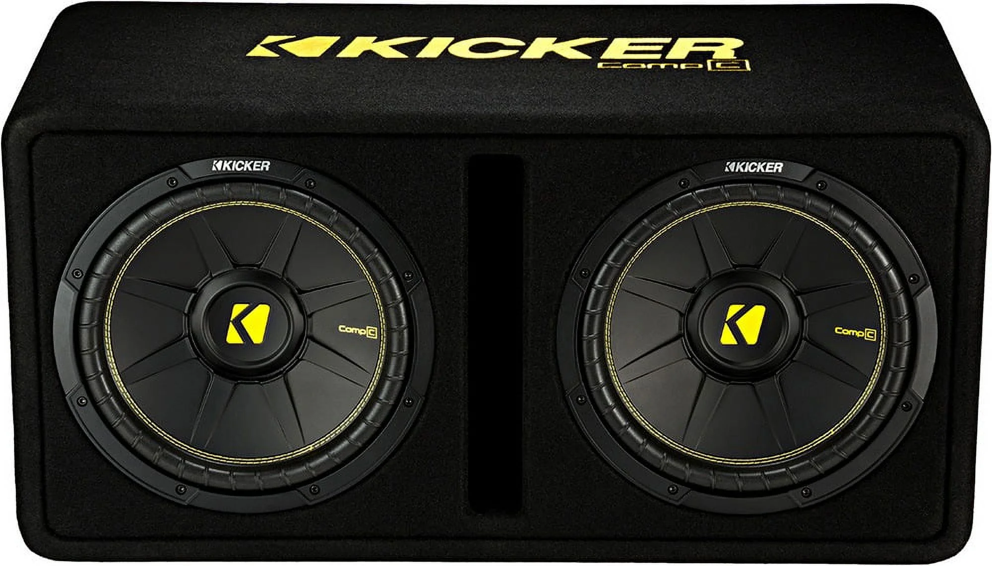 Kicker 44DCWC122 CompC Dual 12″ 1200W 2 Ohm Vented Loaded Subwoofer Enclosure