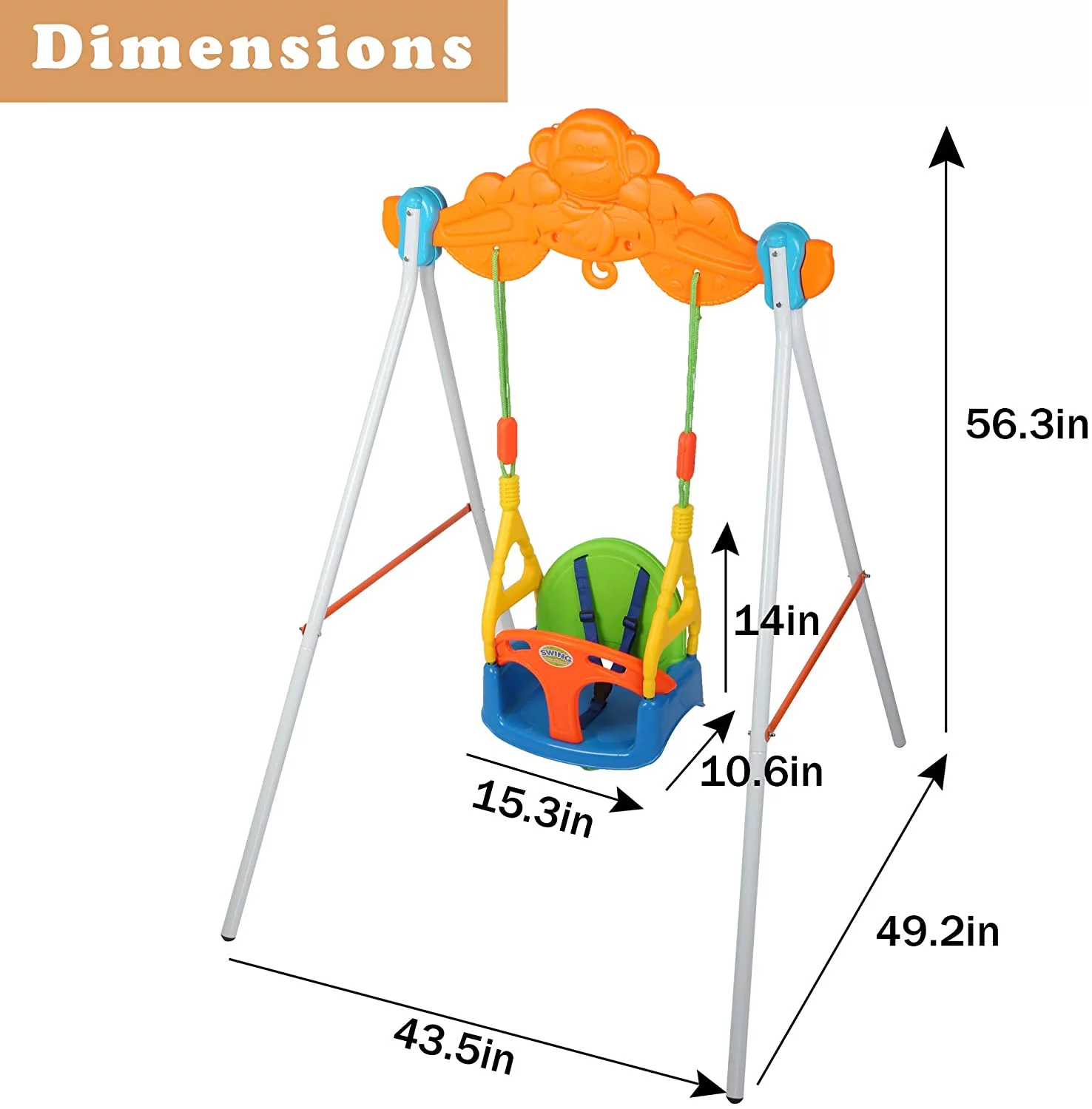 Karmas Product Toddler Swing Play Set for Children, Suitable for Playground, Indoor, Backyard