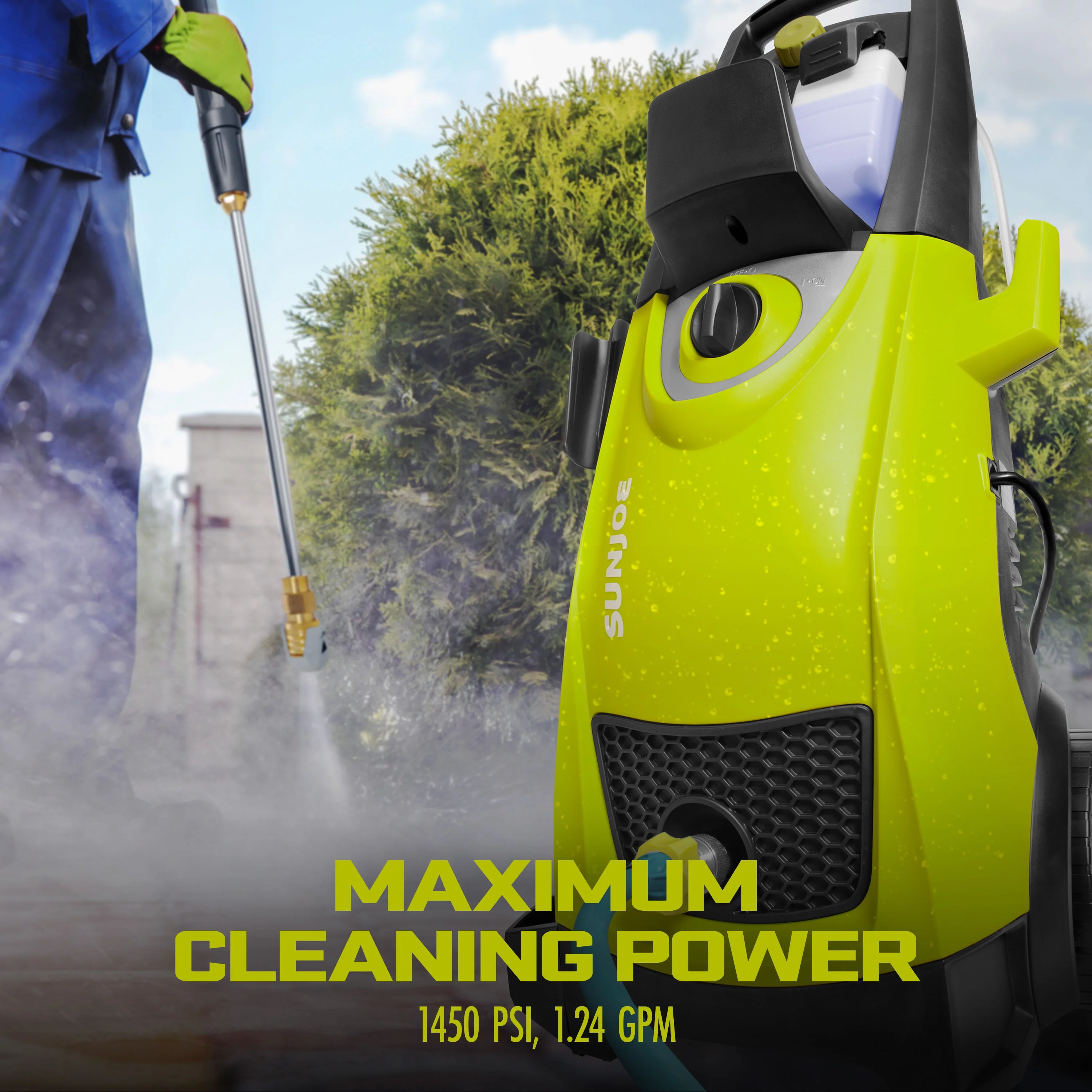 Sun Joe SPX3000 Electric Pressure Washer, 14.5-Amp, Quick-Connect Tips