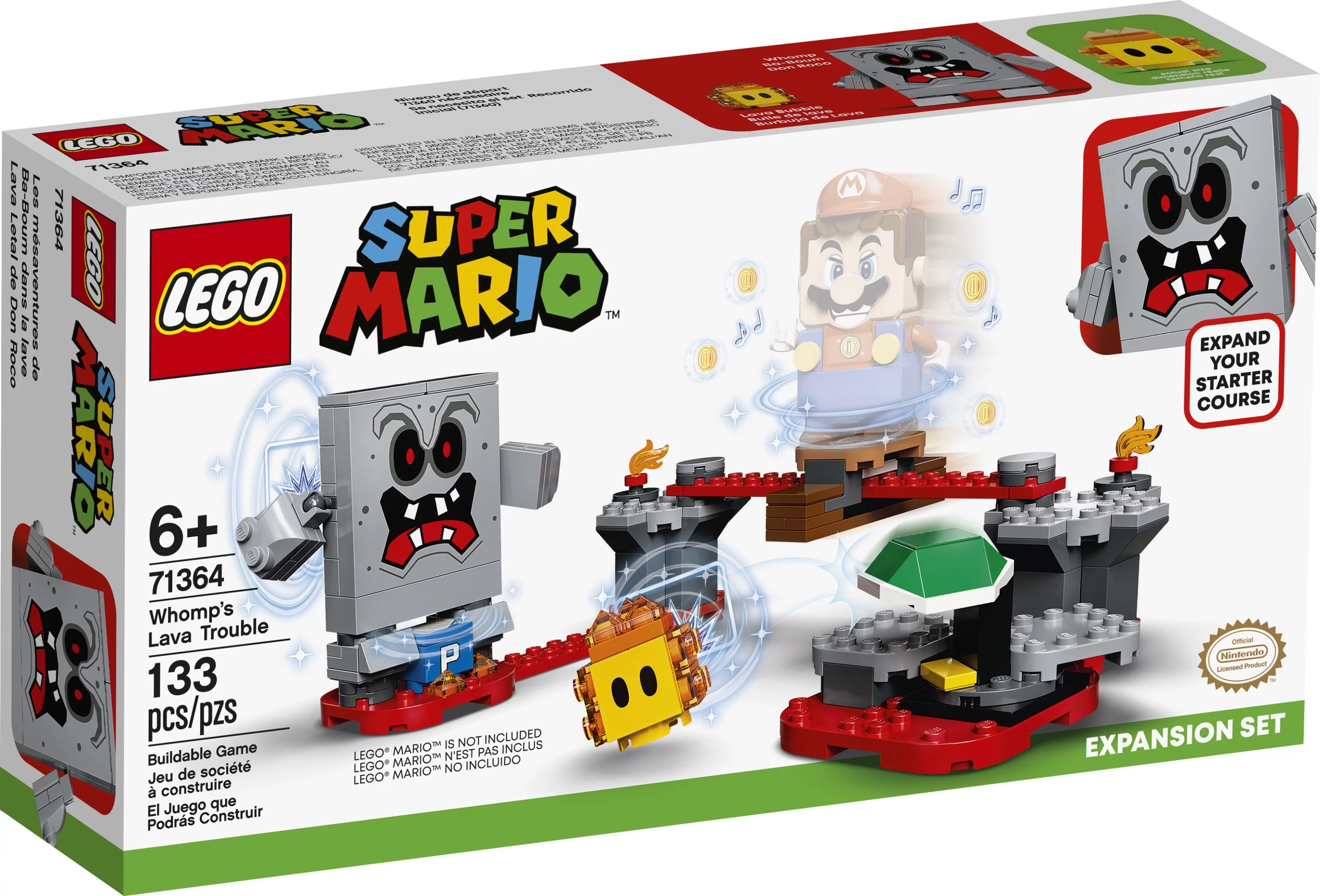 LEGO Super Mario Whomp’s Lava Trouble Expansion Set 71364 Building Set (133 Pieces)