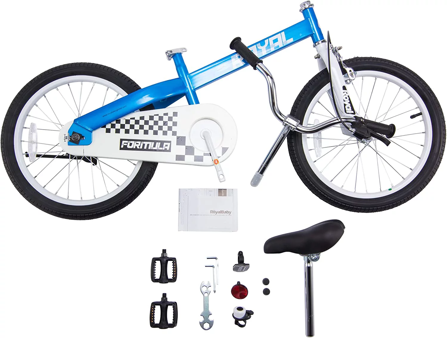 RoyalBaby 18 Inch Formula Toddler and Kids Bike with Kickstand Child Bicycle Blue