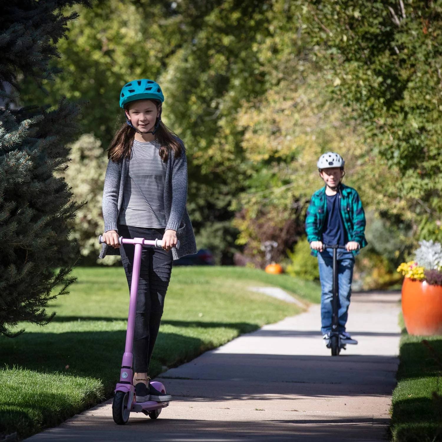 GOTRAX GKS Electric Scooter with 6 In. Solid Tires, 50.4 Wh Lithium Battery up 4 miles, 150W Motor up 7.5 mph for 6-12 Year Old Kids, Blue