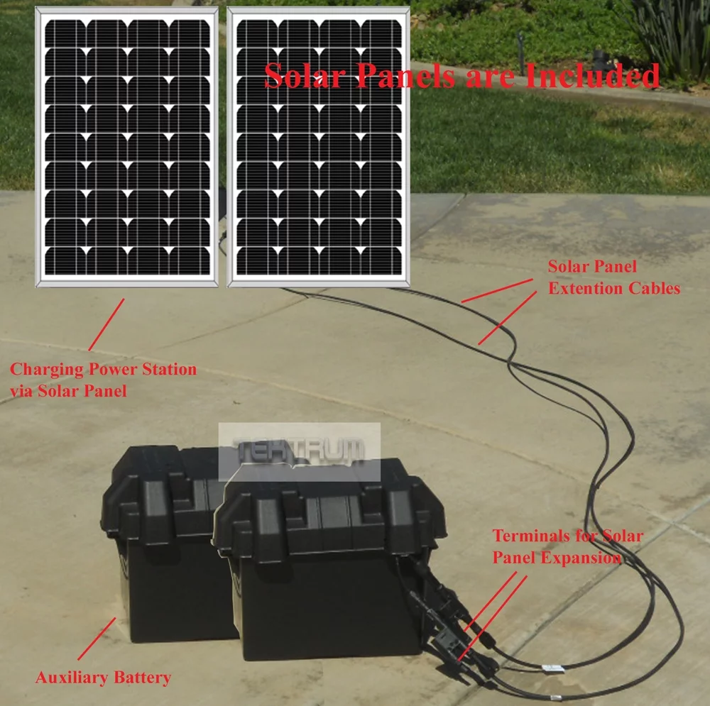 Tektrum Portable 1500w (3000w Peak) Powerpack Power Source Station, Silent Gas Free Generator With 1200Wh/100Ah Battery, 200w Solar Panel – Hurricane Recovery – Power up AC, Fridge – Plug-N-Play