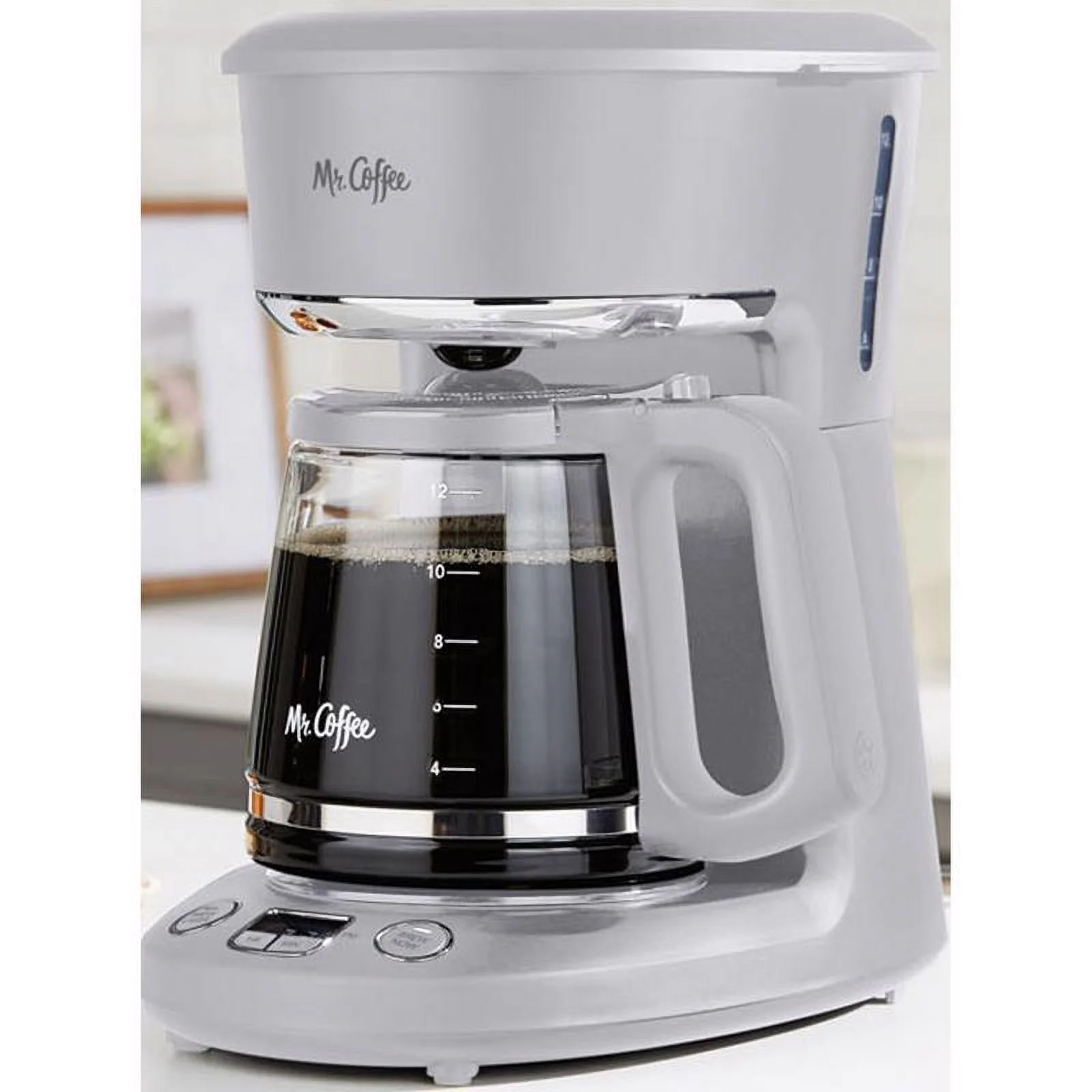 Mr. Coffee Programmable 12-Cup Coffee Maker, Grey