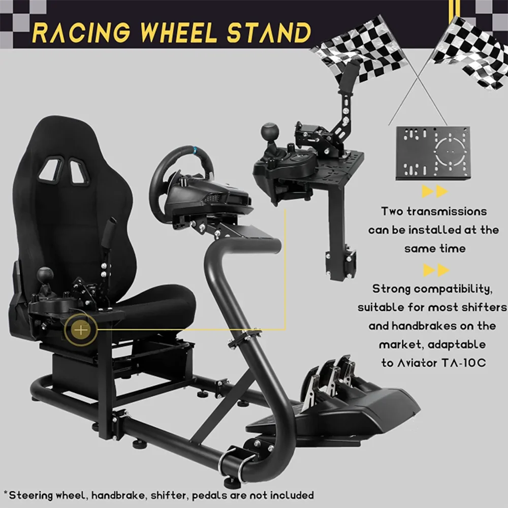 Marada Racing Simulator Cockpit Upgrade Fit for Logitech G25 G27 G29 Video Game Sim Stand