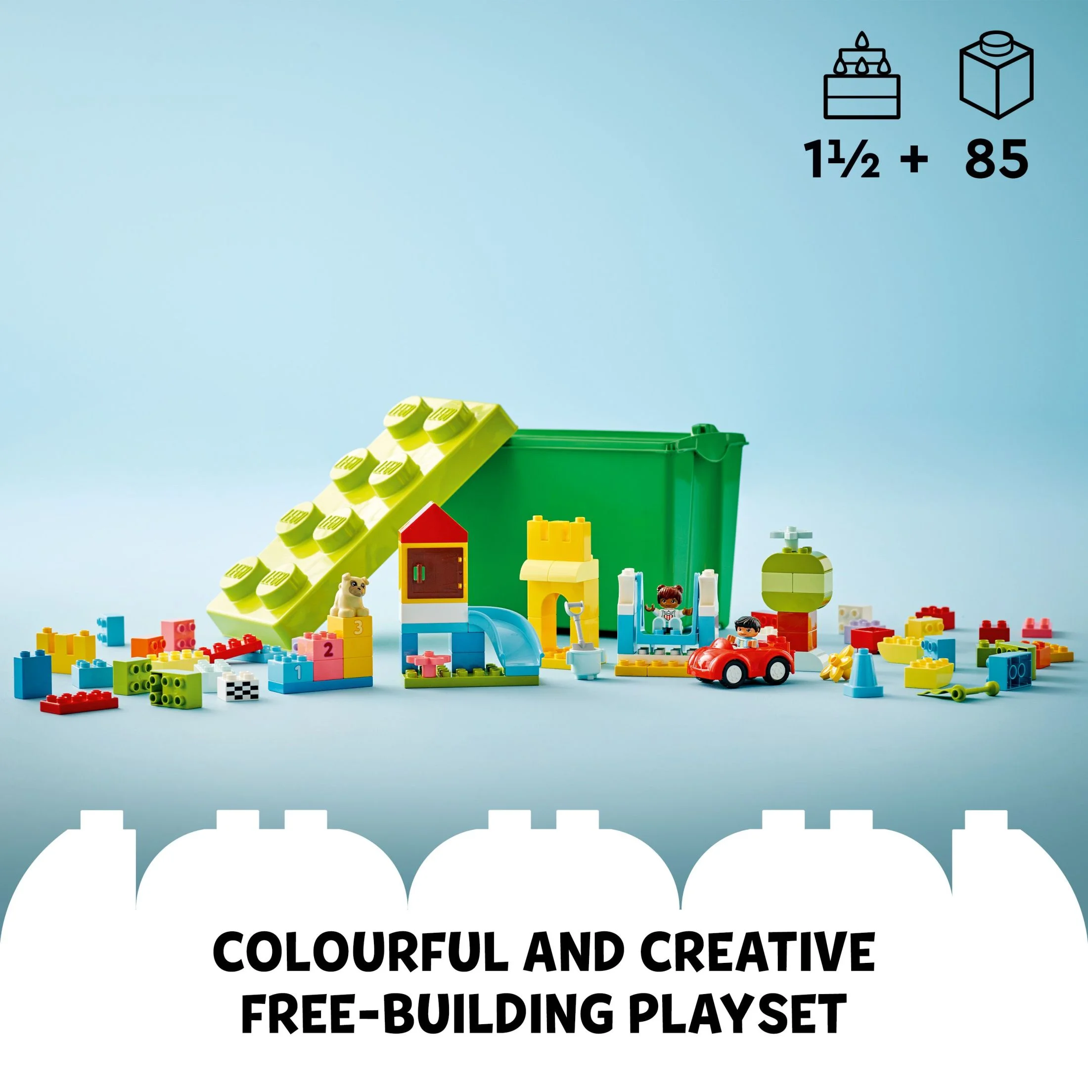 LEGO DUPLO Classic Deluxe Brick Box Building Set with Toy Storage 10914, First Bricks Educational Learning Toys for Toddlers and Kids 1.5 – 3 Years Old