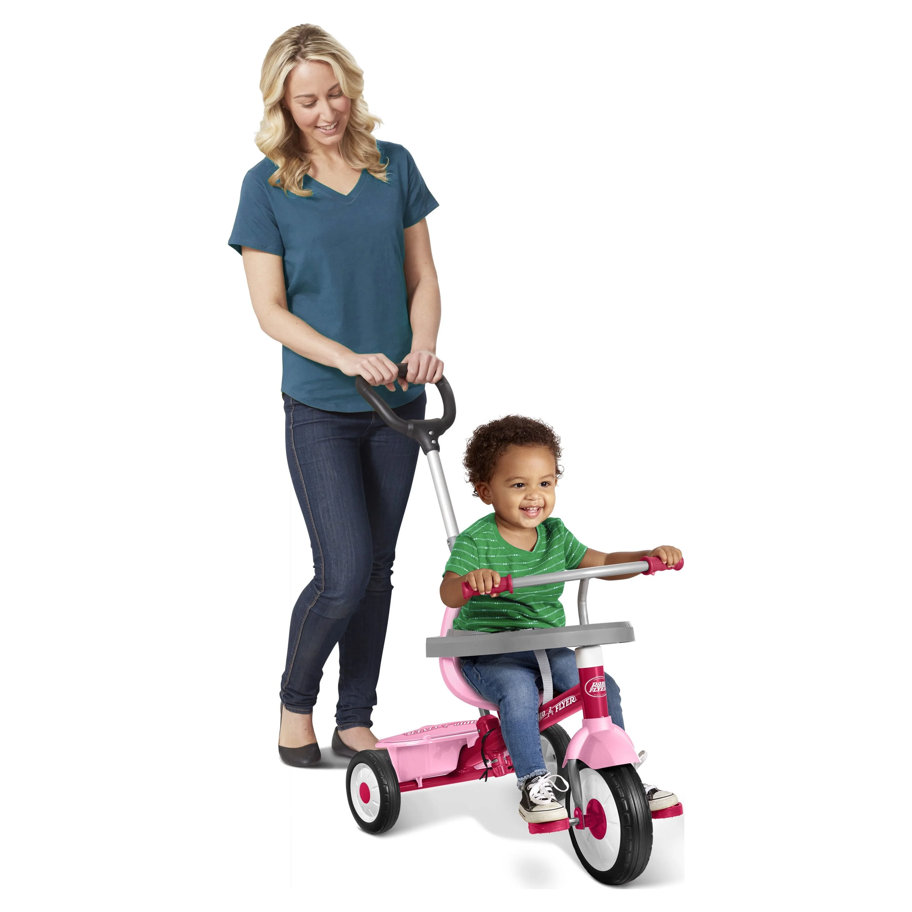 Radio Flyer, 3-in-1 Stroll ‘N Trike, 3 Stages Grows with Child, Pink Tricycle