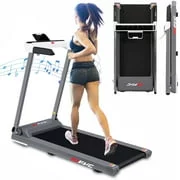 FoldingTreadmill with Incline: 3.5HP 8.5MPH Max Speed No Installation Required Foldable Compact Treadmill Electric Treadmill Running Machine for Home, 12 Preset Programs, Bluetooth Speaker