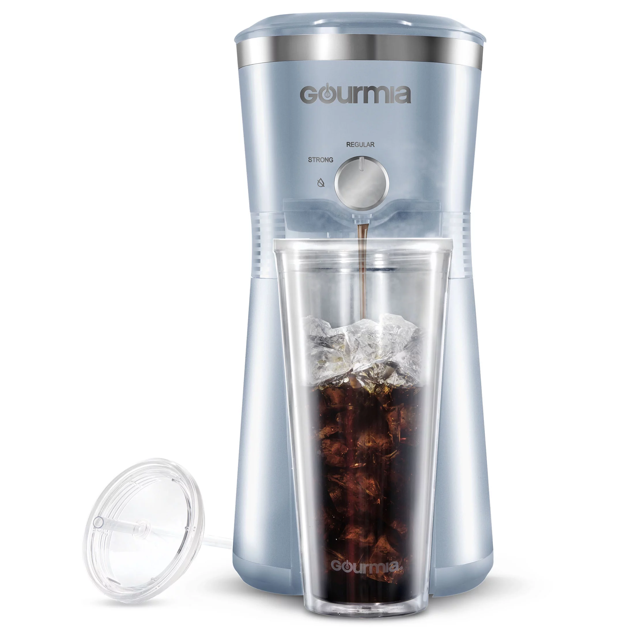 Gourmia Iced Coffee Maker with 25 fl oz. Reusable Tumbler, Black