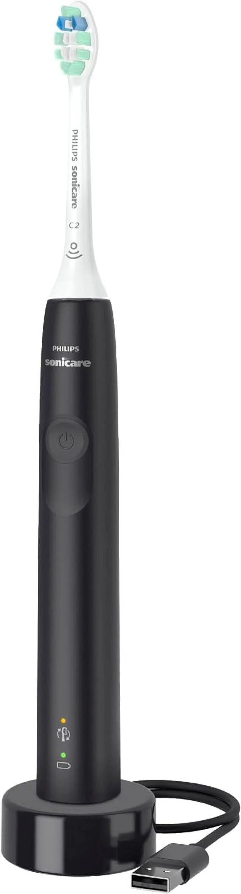 Philips Sonicare Electric Toothbrush Clean 4100 Rechargeable Tooth Brush with Pressure Sensor, Sonic Electronic Toothbrush, Black + Tigology Accessories