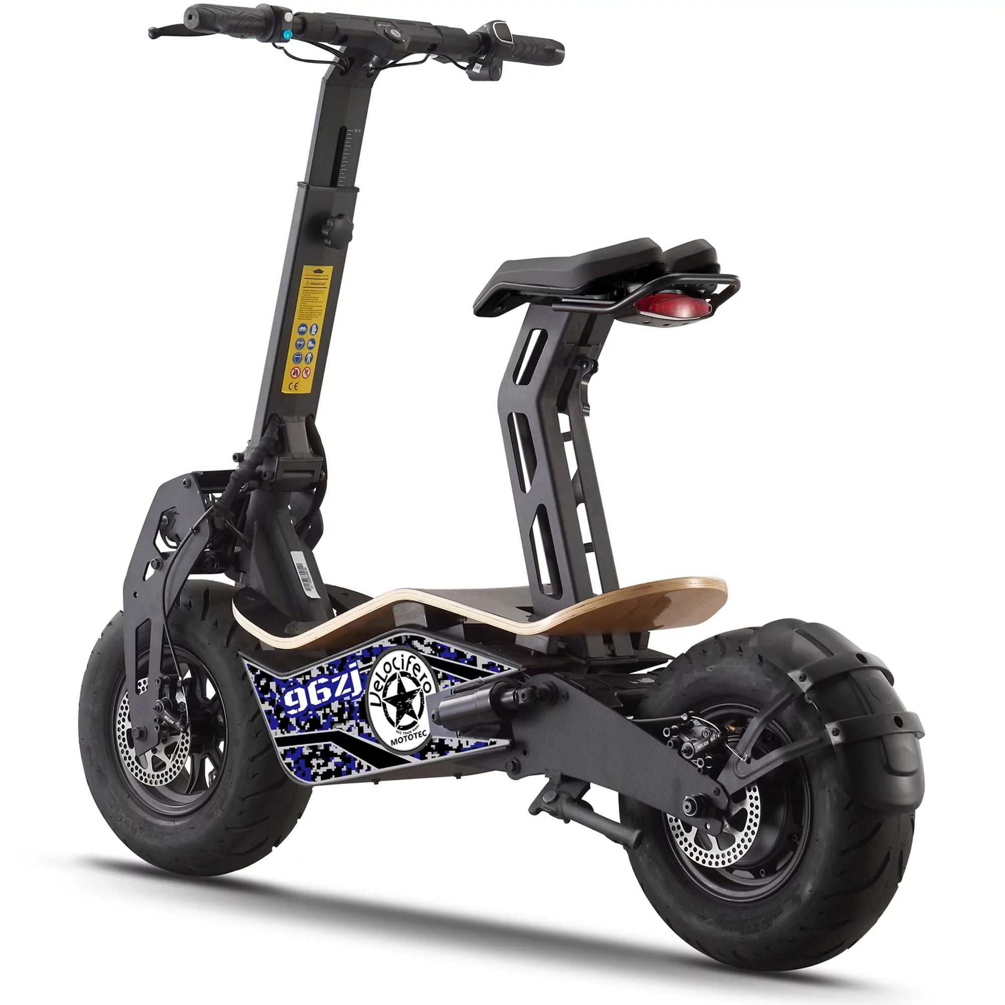 MotoTec Mad Fat Tire 1600w 48v Electric Scooter with Seat