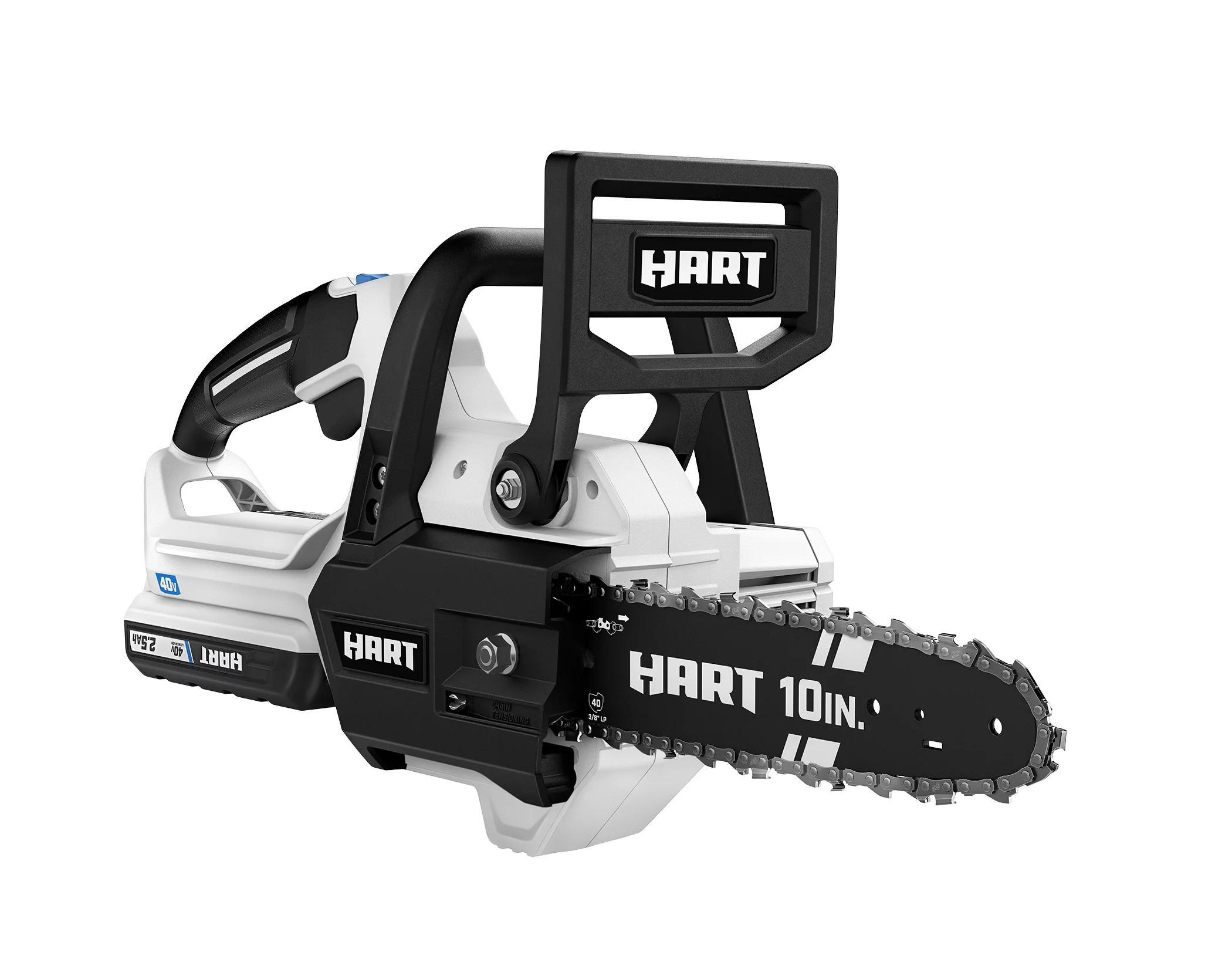 HART 40-Volt 10-Inch Battery-Powered Chainsaw Kit, (1) 2.5 Ah Lithium-Ion Battery