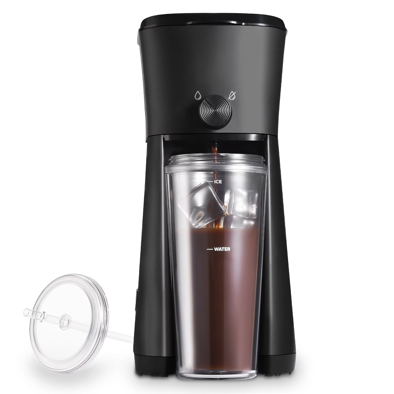 Mainstays Iced Coffee Maker with 20 fl oz Reusable Tumbler and Filter, Black, New condition