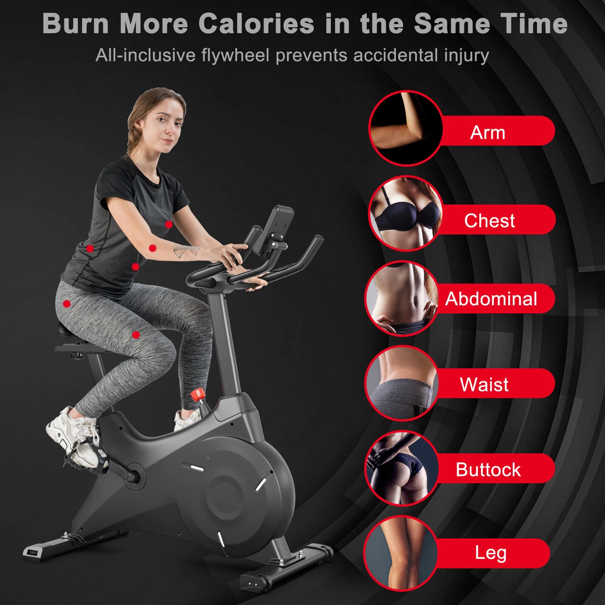 Gymax Magnetic Resistance Stationary Bike Exercise Bike Stationary for Home Gym