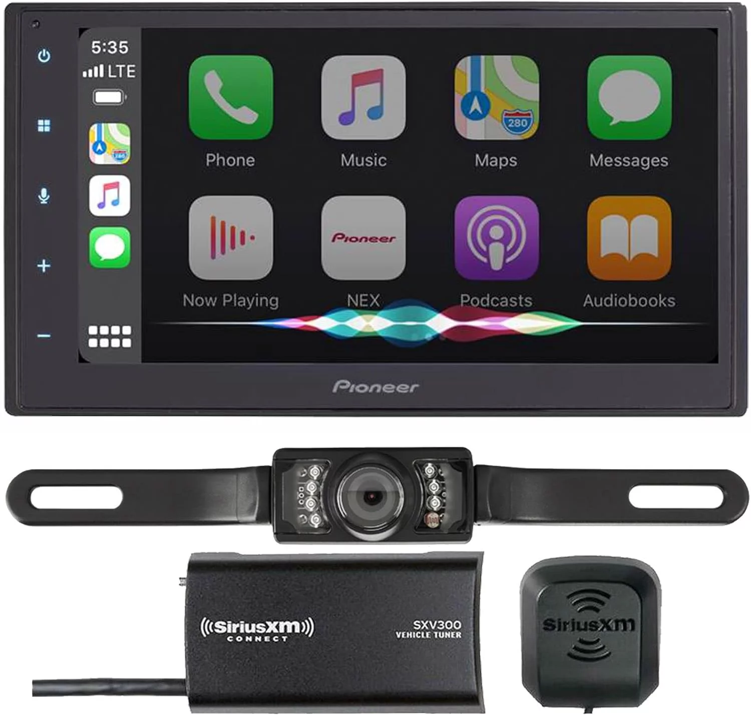 Pioneer DMH-W2700NEX 6.8″ Multimedia Receiver Bundled with + (1) SiriusXM SXV300v1 + (1) SV5130IR License Plate Style Backup Camera