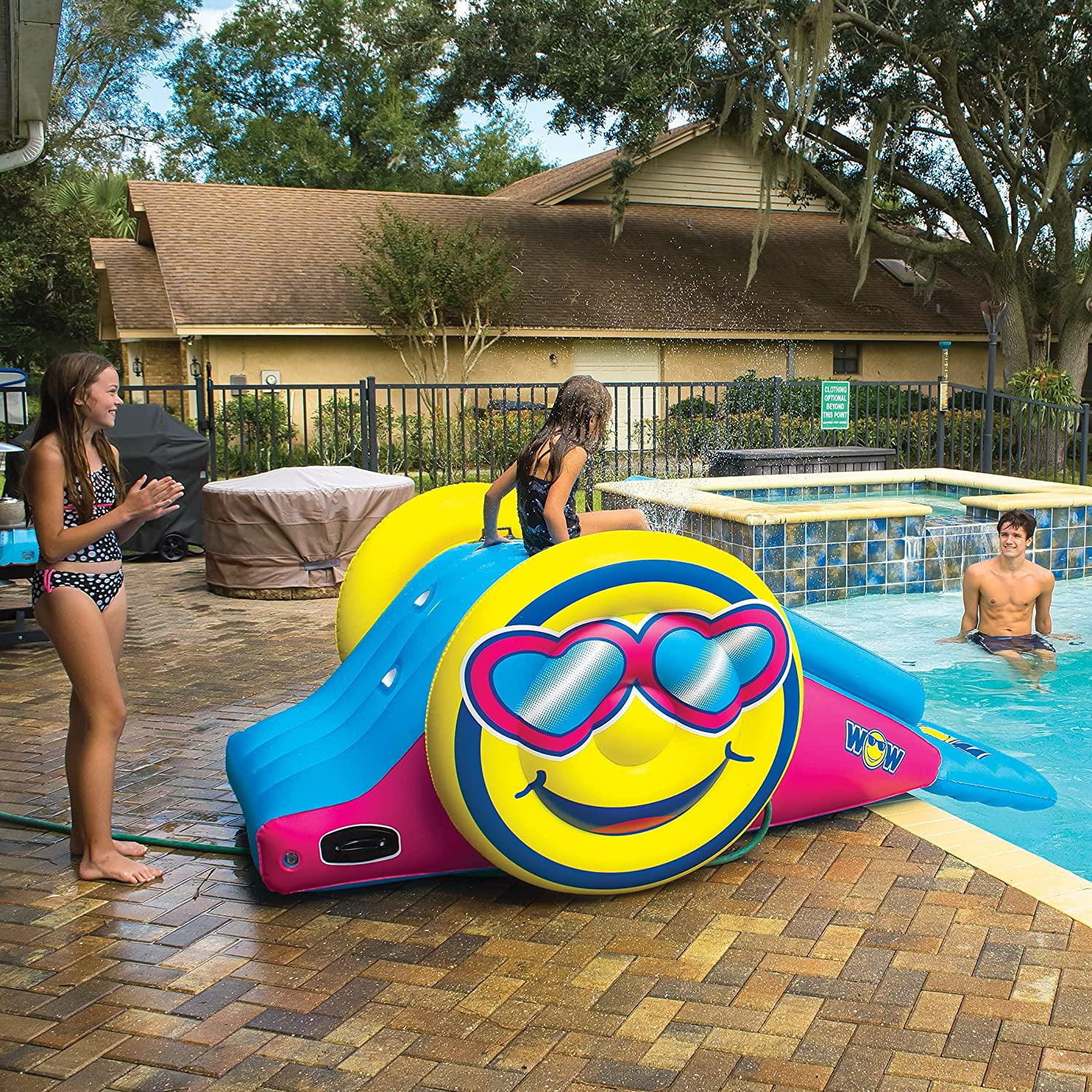 WOW Sports Fun Inflatable Water Slide with Sprinklers for In-Ground Pools