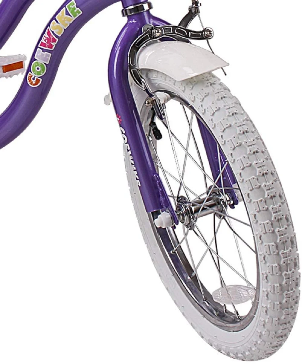 Coewske 16 inch Kids Bicycle Princess Style Children Boys Girls Bike with Training Wheels, Purple