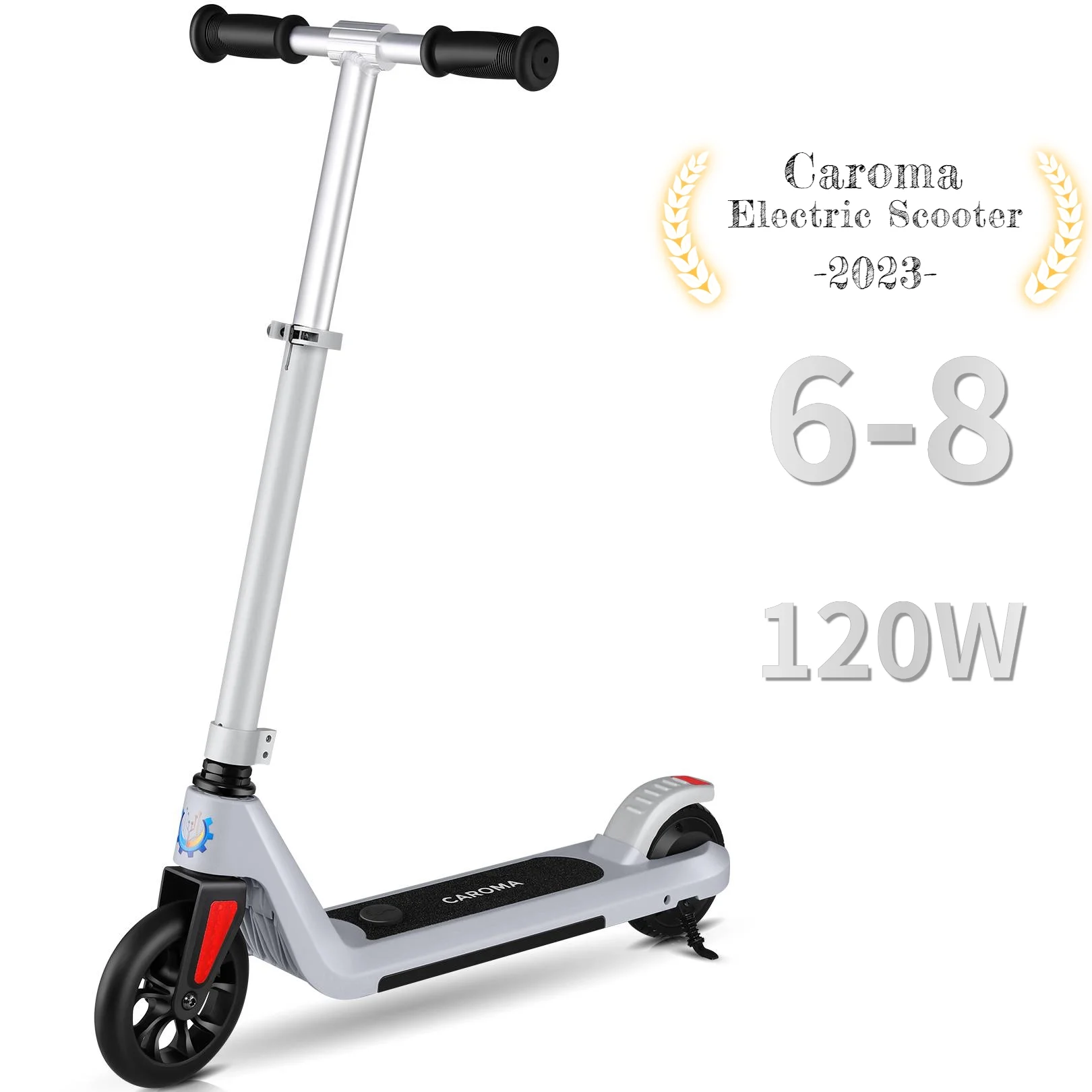 Caroma Kids Electric Scooter, 6+ Boys and Girls Safe Kick Scooter, Adjustable Speed and Handlebar