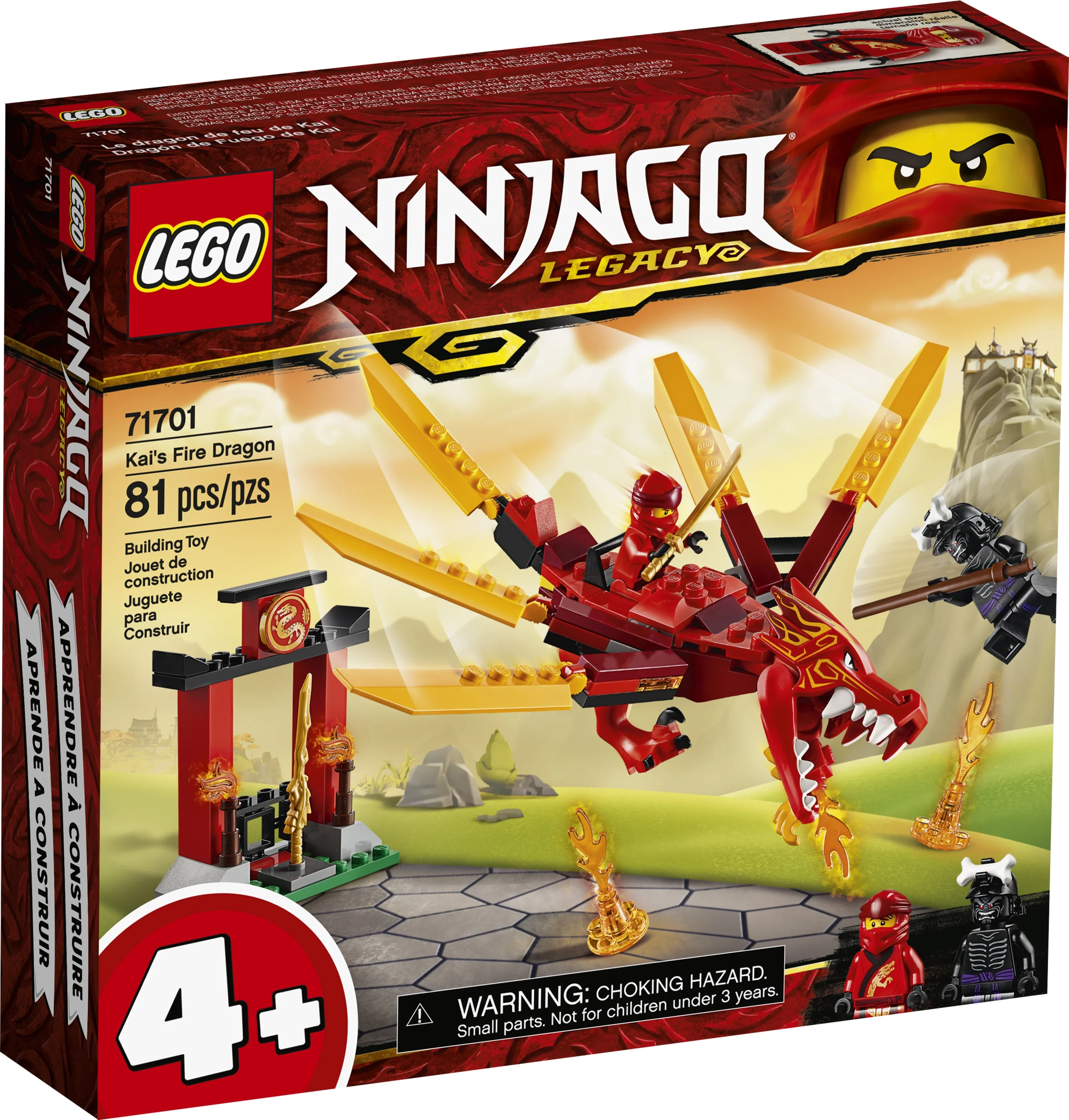 LEGO NINJAGO Legacy Kai’s Fire Dragon 71701 Building Kit (81 Pieces)